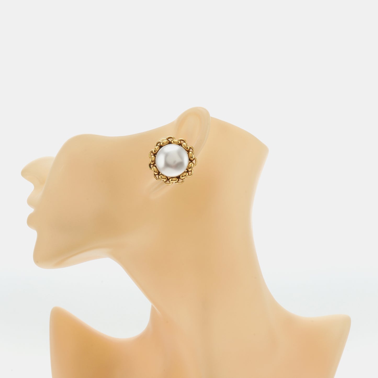 CHANEL 其它样式耳钉金色合金,人造珍珠Ear clamp-(SKU)-941506816