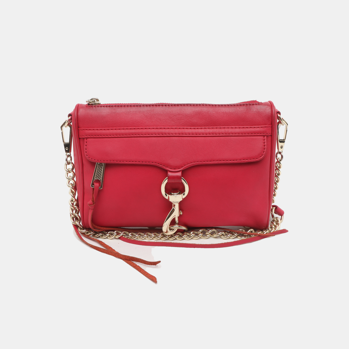 REBECCA MINKOFF M.A.C. Fuchsia Cowhide Single Shoulder Bag Crossbody Golden hardware Removable shoulder strap-(SKU)-935255870