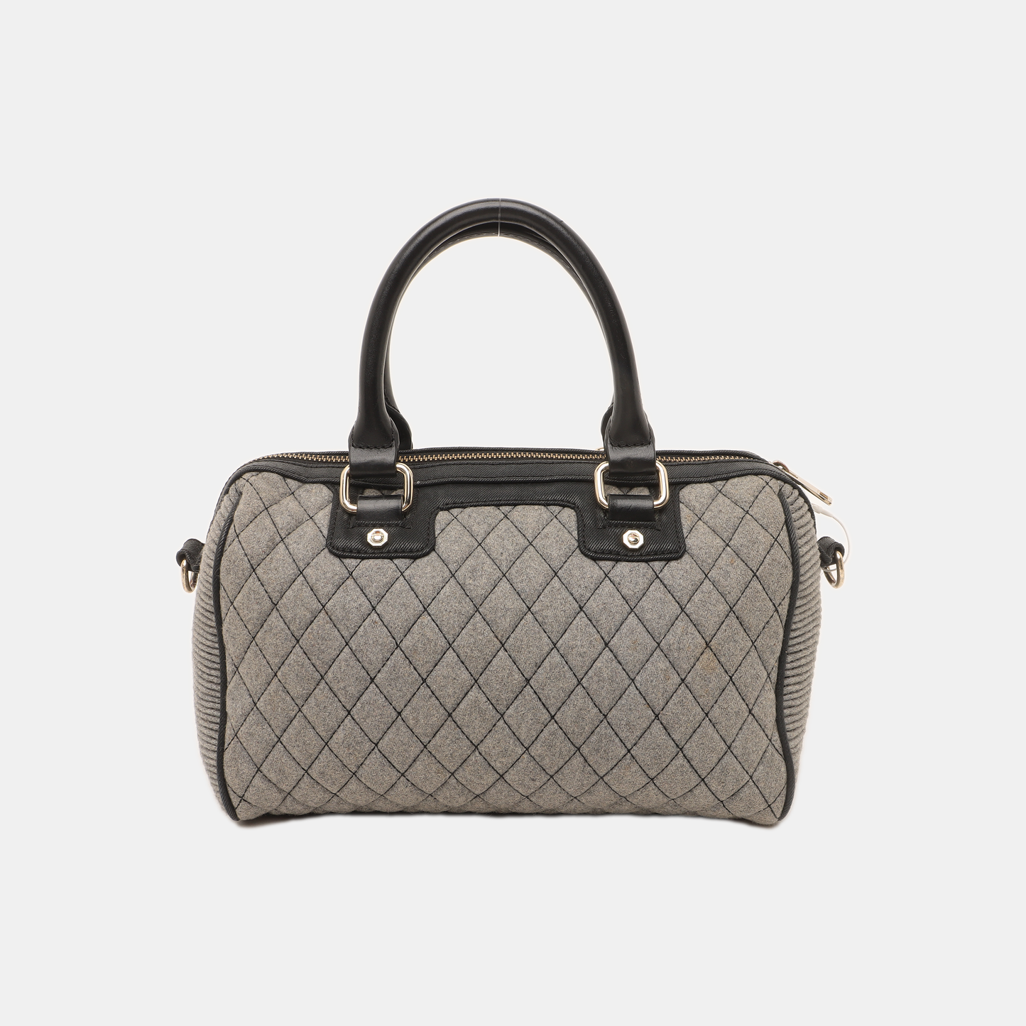 DIESEL Gray Fabric Quilted Single Shoulder Bag Golden hardware Removable shoulder strap-(SKU)-938079464
