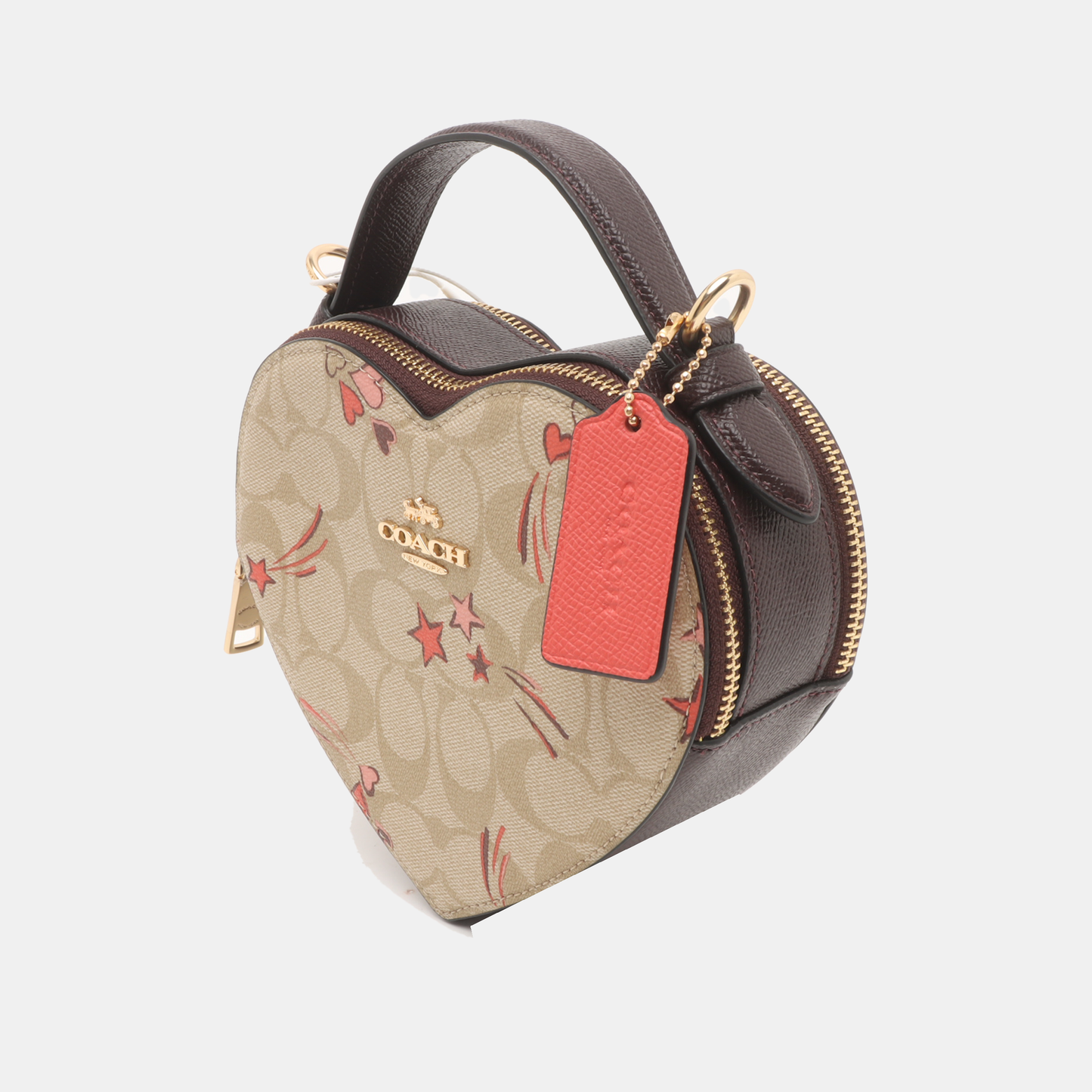 COACH Khaki Coated Canvas Monogrammed Jacquard Single Shoulder Bag Crossbody Tote Golden hardware Removable shoulder strap-(SKU)-934853353