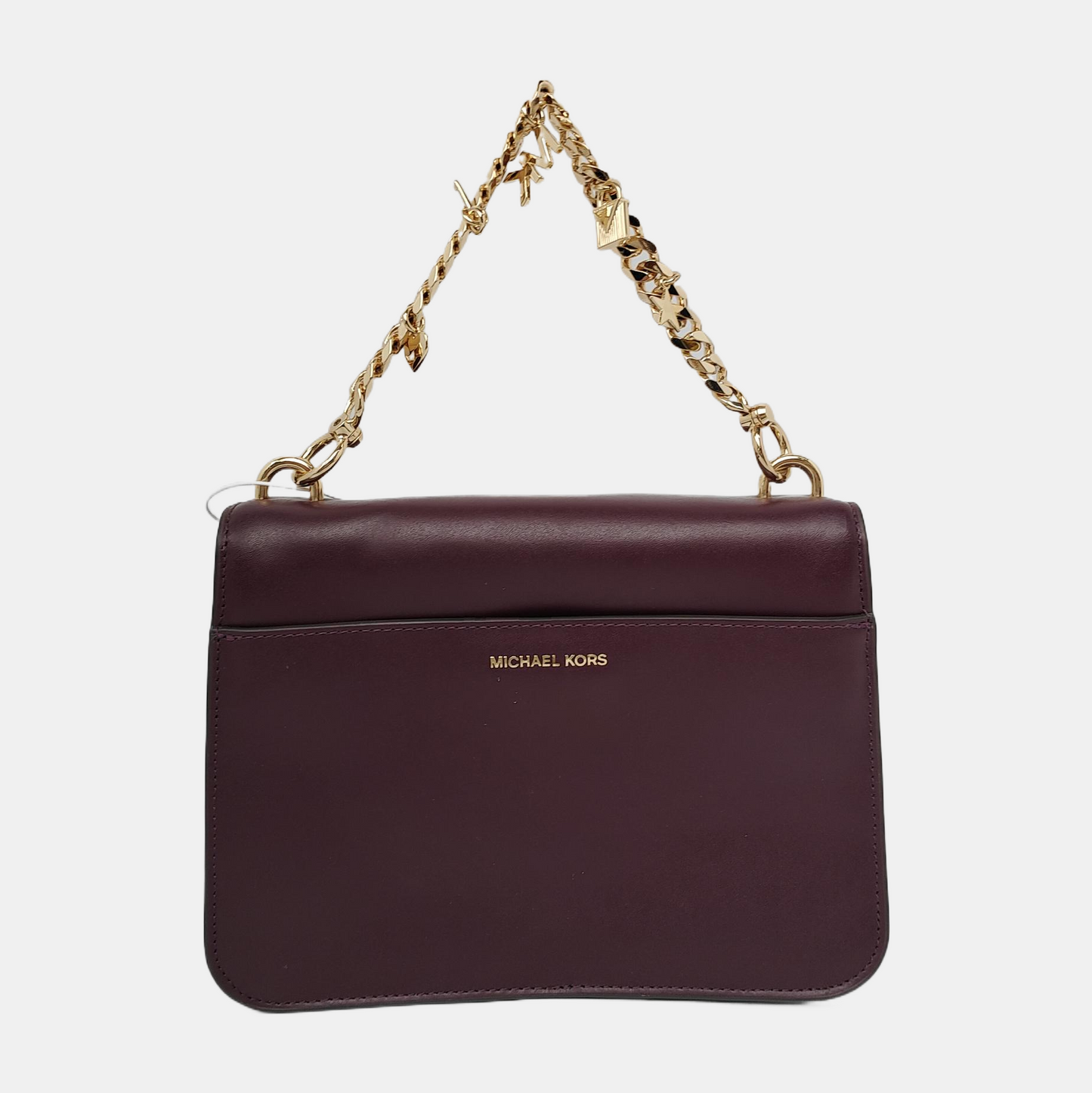 MICHAEL KORS Dark Purple Leather Sling Bag Crossbody Bag Handbag Golden hardware Removable shoulder strap-(SKU)-940824458