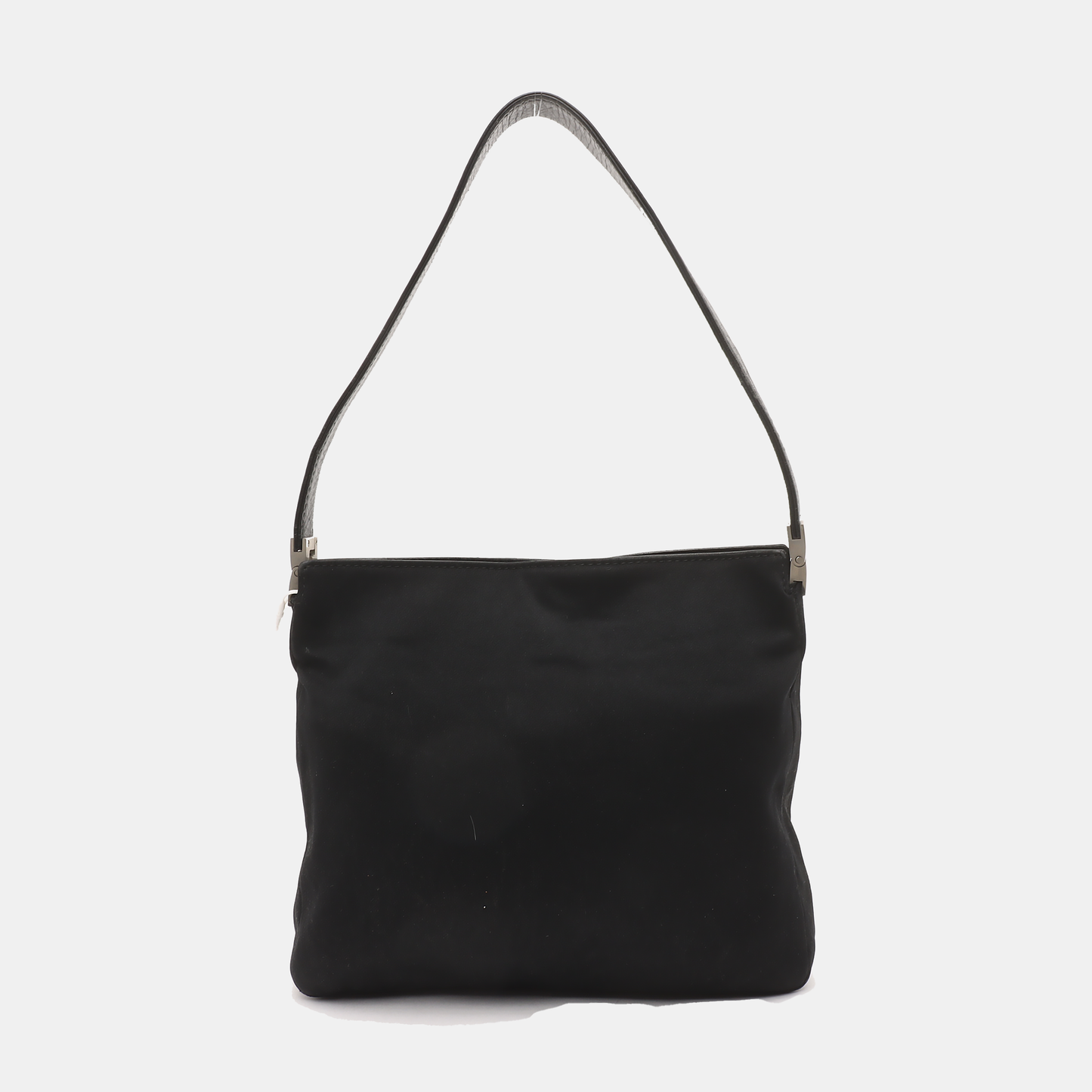 FENDI Black Fabric Single Shoulder Bag Handbag Silver Hardware-(SKU)-930666473