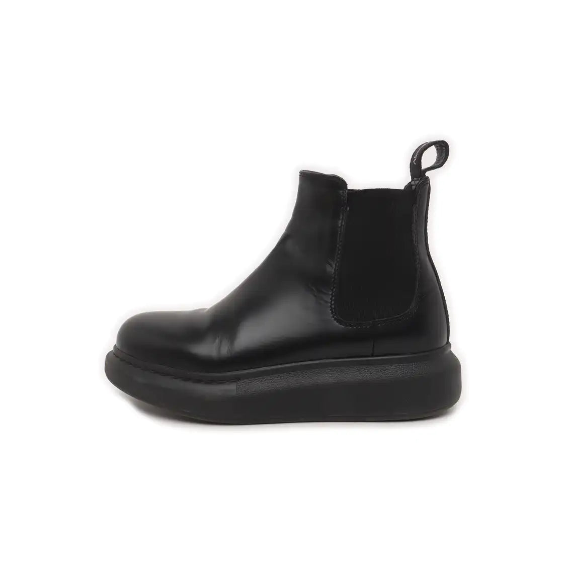 Alexander McQUEEN 35code Autumn and Winter Black Leather Women's Ankle Boots-(SKU)-14048570