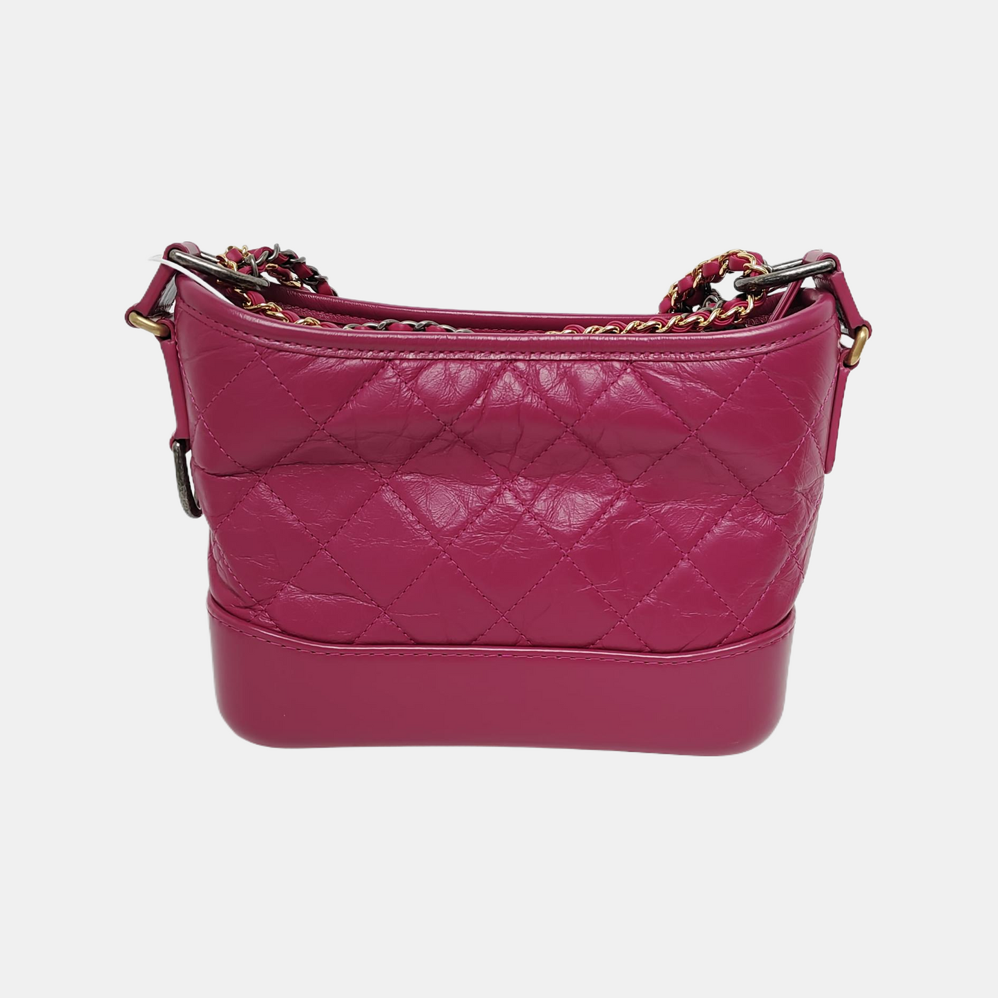 CHANEL GABRIELLE Small Magenta Calfskin Quilted Cannage Shoulder Bag, Crossbody Bag with Detachable Strap and 28 Compartments-(SKU)-946020995