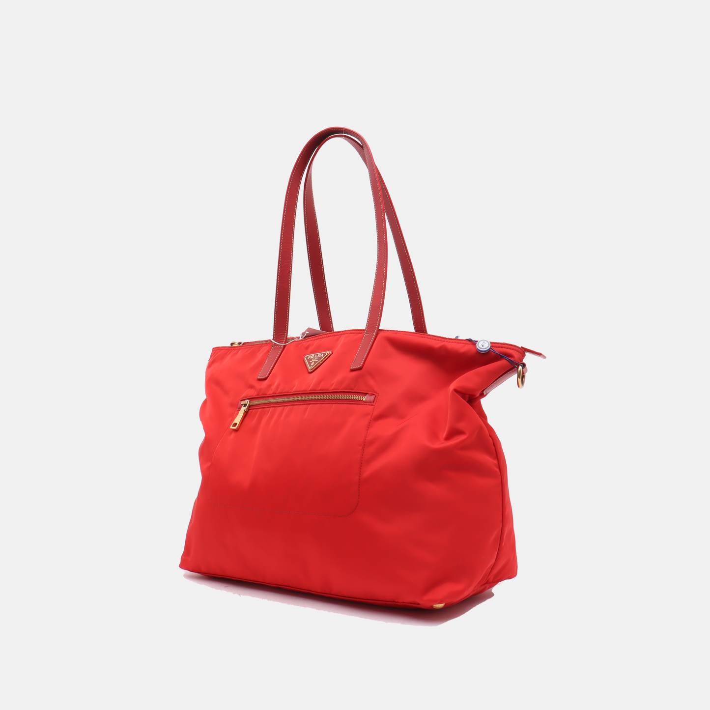 PRADA Tote bag Red Nylon Logo Single Shoulder Bag Crossbody Bag Handbag Golden hardware-(SKU)-13628648