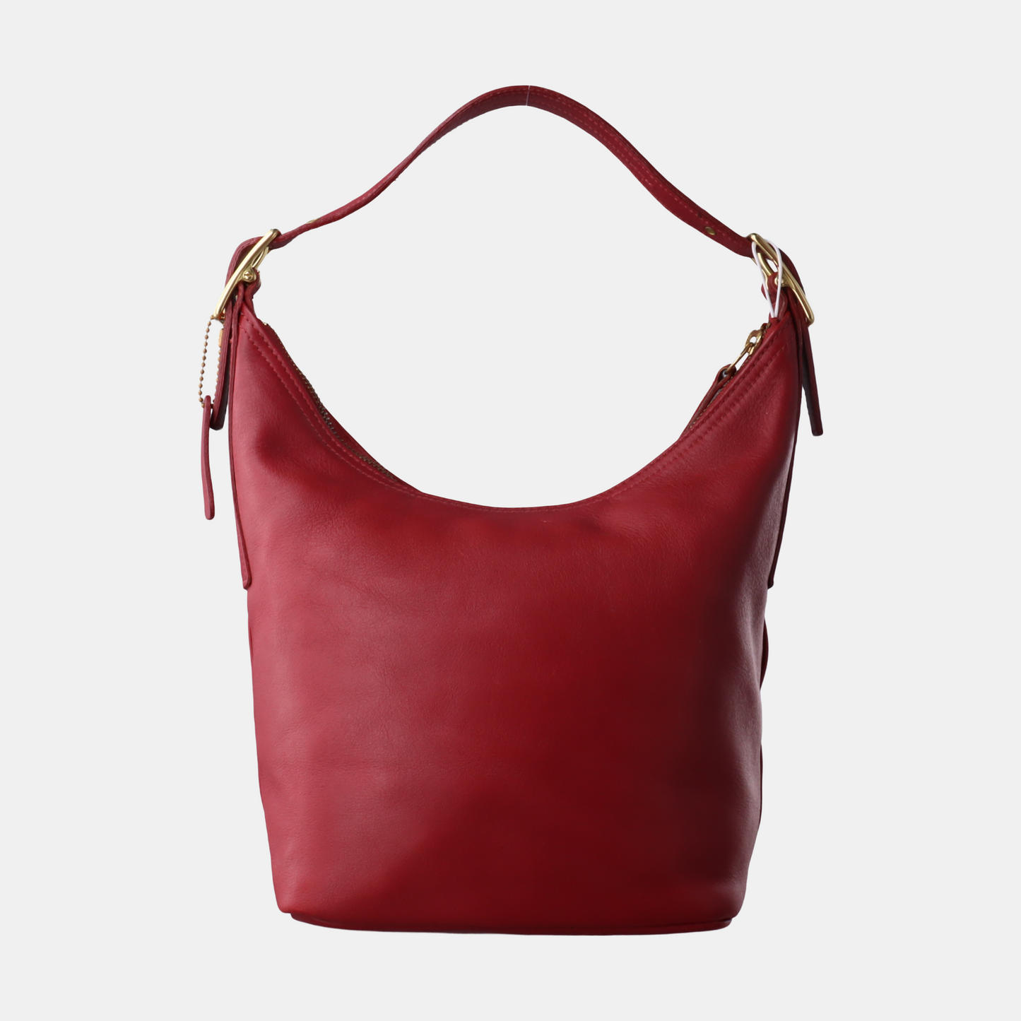 COACH Red Leather Handbag Single Shoulder Bag Golden hardware Removable shoulder strap-(SKU)-934221338