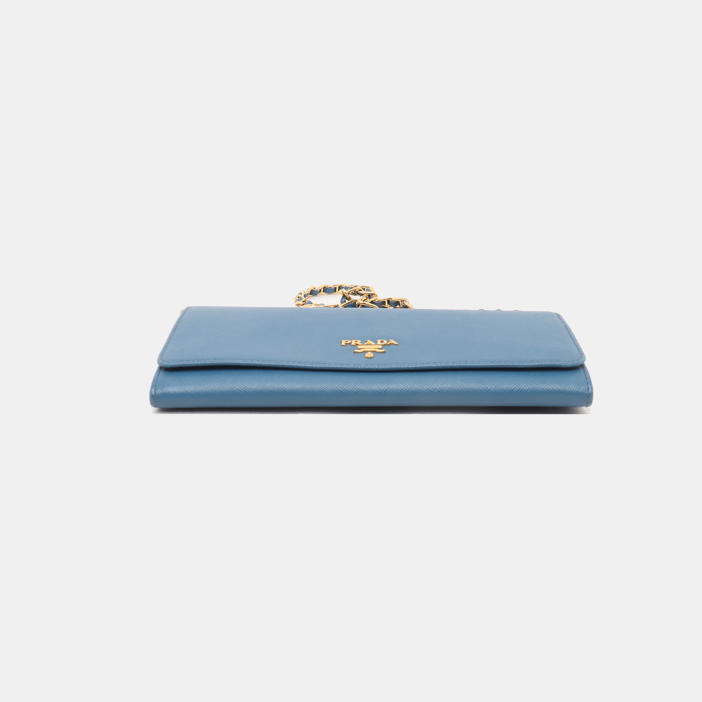 PRADA Blue cowhide cross-grain crossbody bag Golden hardware Removable shoulder strap-(SKU)-14332221