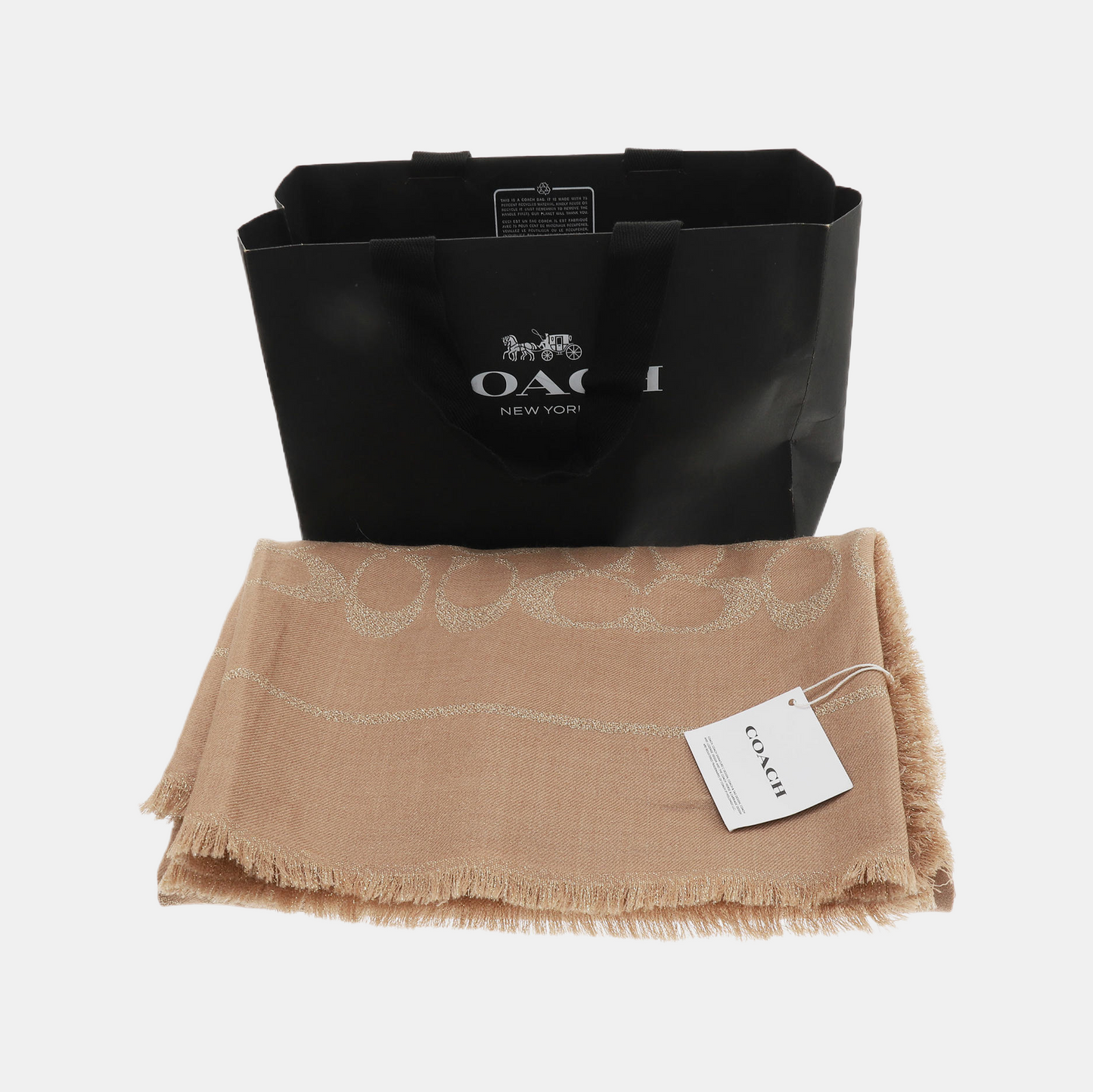 COACH Light Brown Wool Scarf-(SKU)-941203316