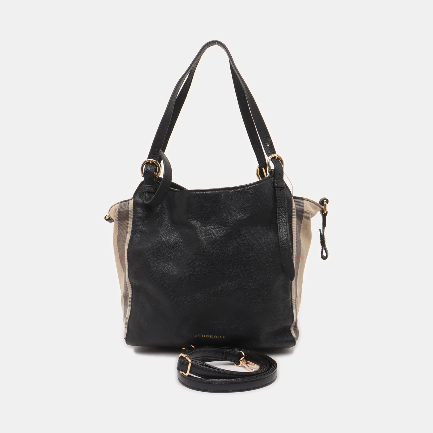 BURBERRY Canterbury Black Cowhide Warhorse Grain Single Shoulder Bag Golden hardware shoulder straps-(SKU)-933963706