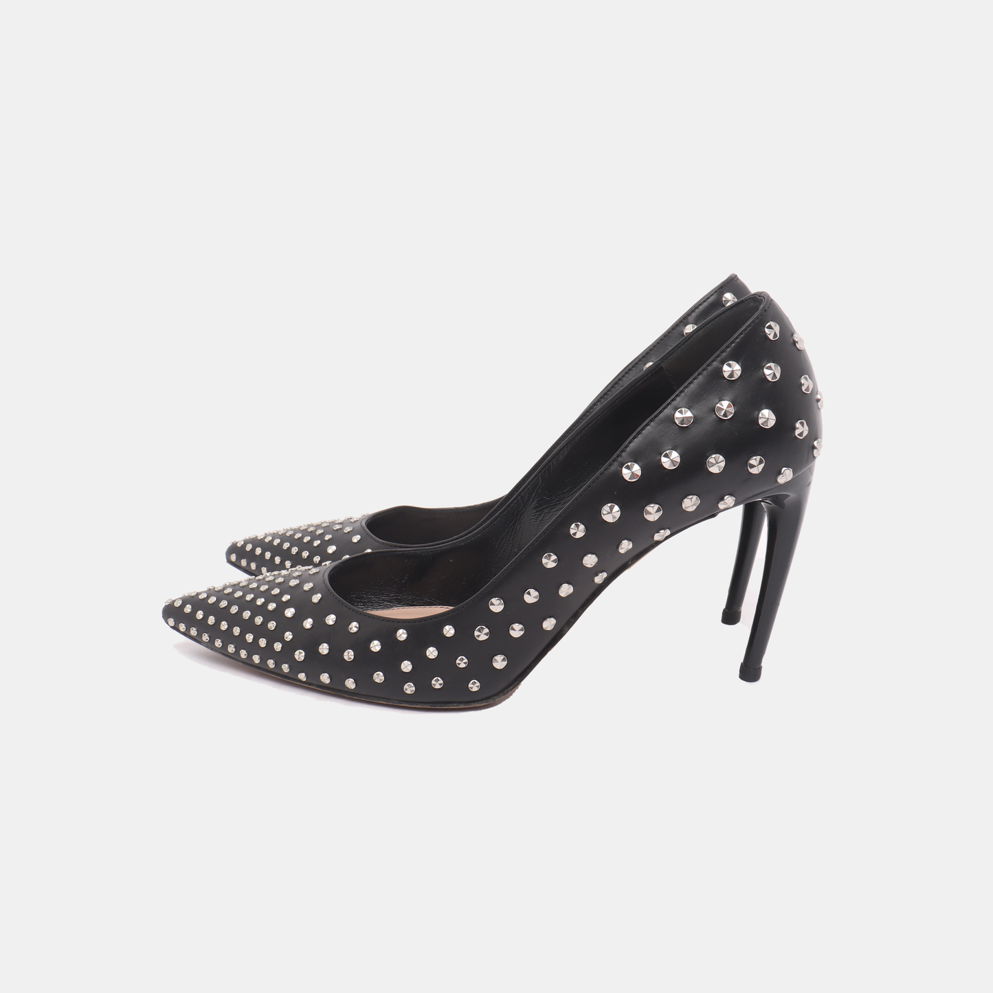 Alexander McQUEEN 38code Women's High Heel Leather Shoes Black Summer-(SKU)-13811463