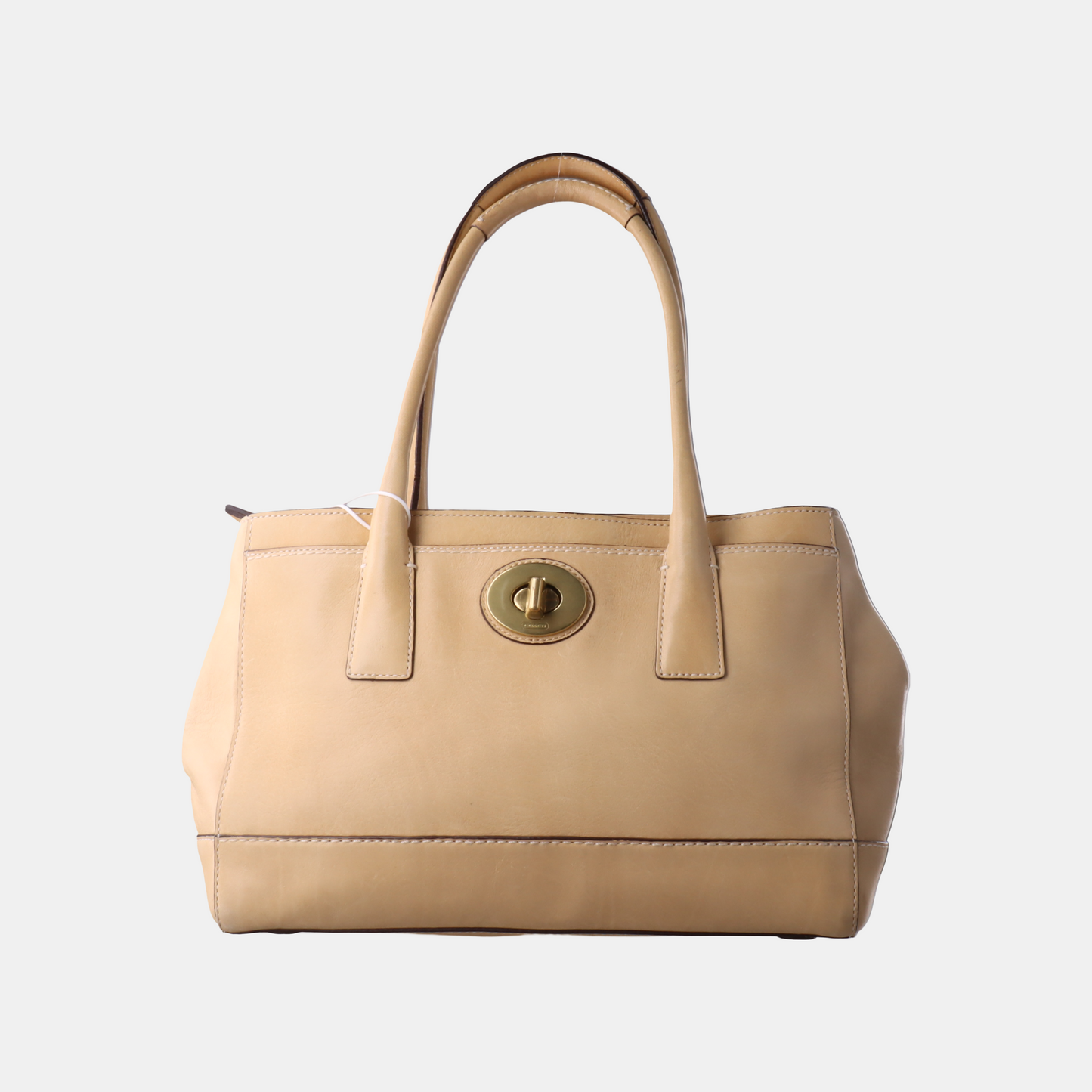 COACH Tote bag Khaki Leather Single Shoulder Bag and Handbag Golden hardware-(SKU)-933061501
