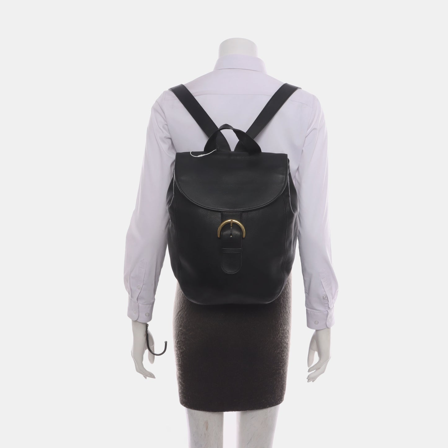 COACH Black Leather Backpack Tote Bag Golden hardware-(SKU)-930797685