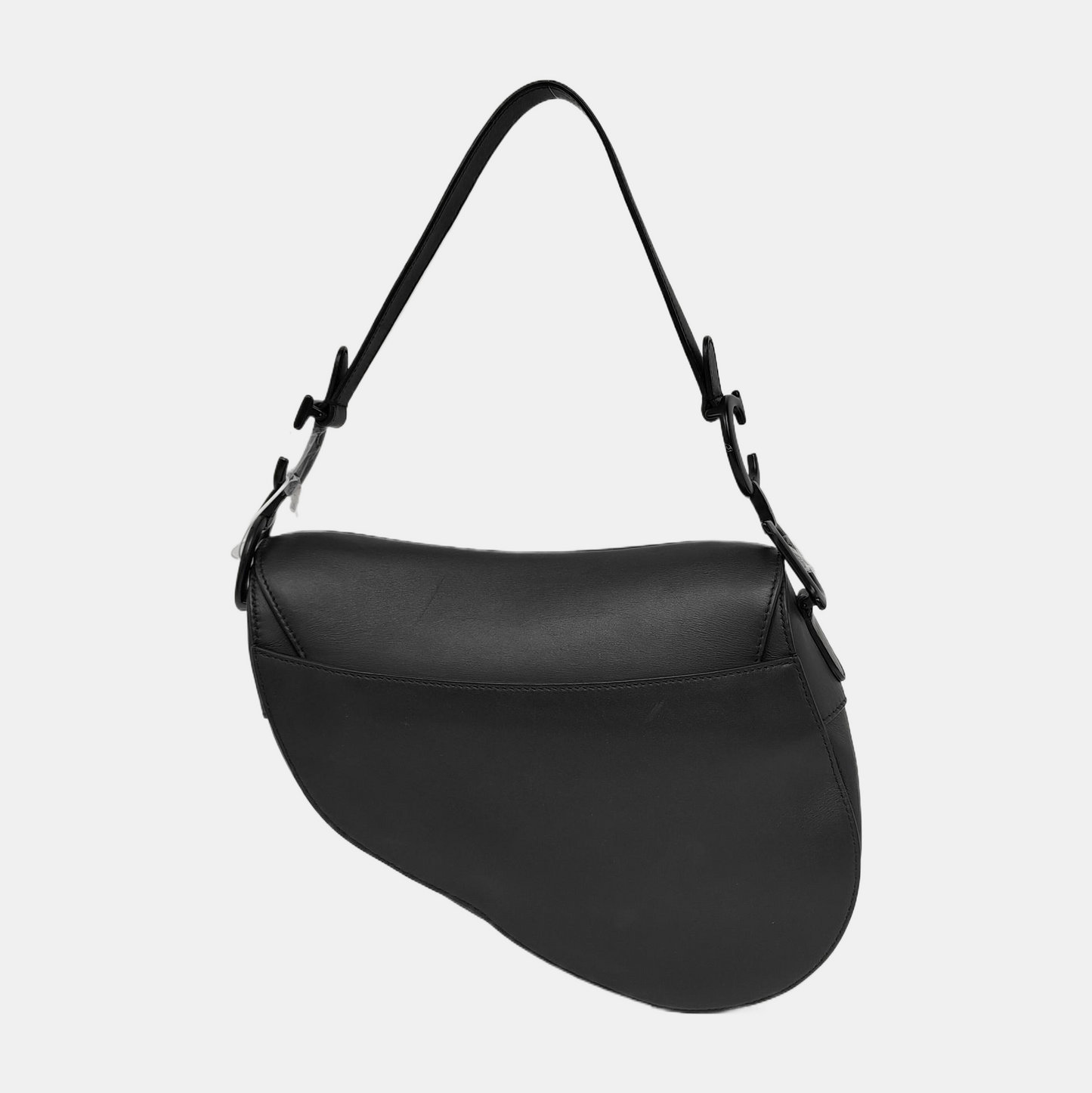 DIOR Saddle Small Black Calfskin Saddle Bag Single Shoulder Bag Tote with Black Hardware and Removable Strap-(SKU)-940890470