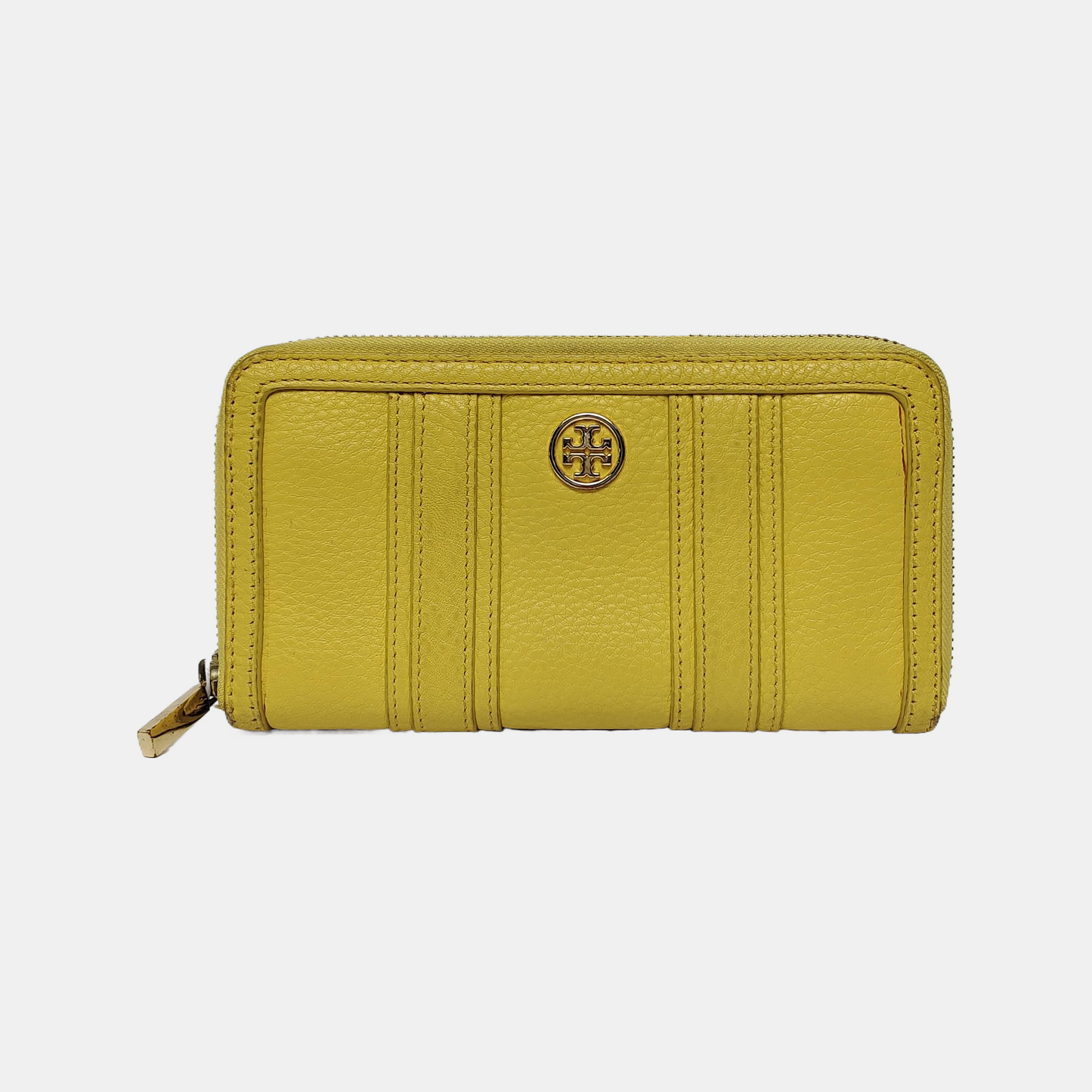 TORY BURCH Walker Yellow Leather Wallet Golden hardware-(SKU)-942221638