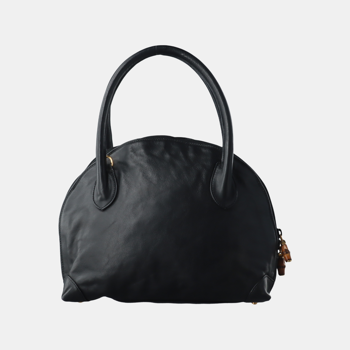 GUCCI Black Leather Tote Bag Shoulder Bag Golden hardware-(SKU)-14020252