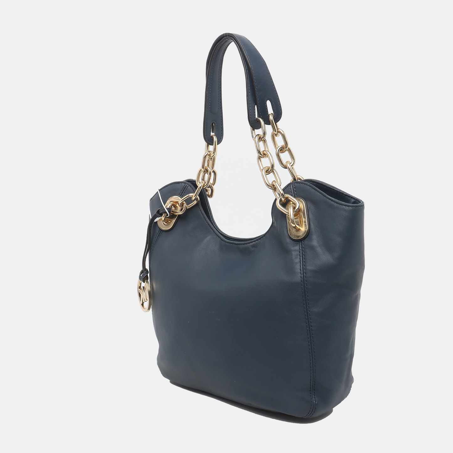 MICHAEL KORS Dark Blue Cowhide Single Shoulder Bag Handbag Golden hardware-(SKU)-928999940
