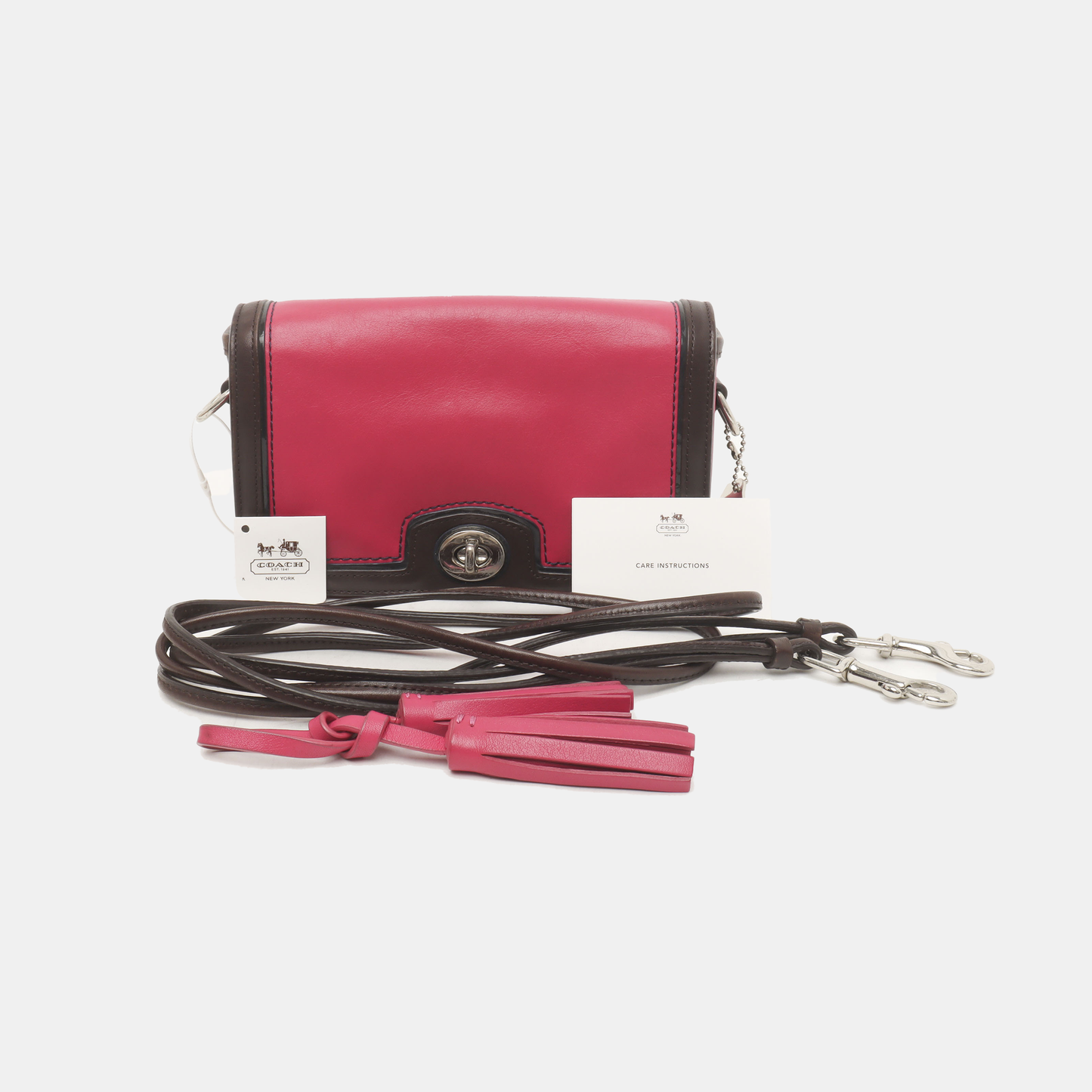 COACH LEGACY PATRICIA Blush Pink Leather Single Shoulder Bag Clutch Silver Hardware Removable shoulder strap-(SKU)-938869966