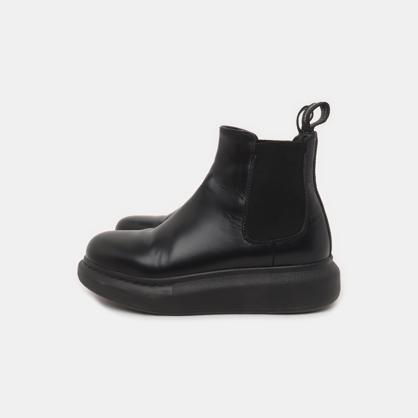 Alexander McQUEEN 35code Autumn and Winter Black Leather Women's Ankle Boots-(SKU)-14048570