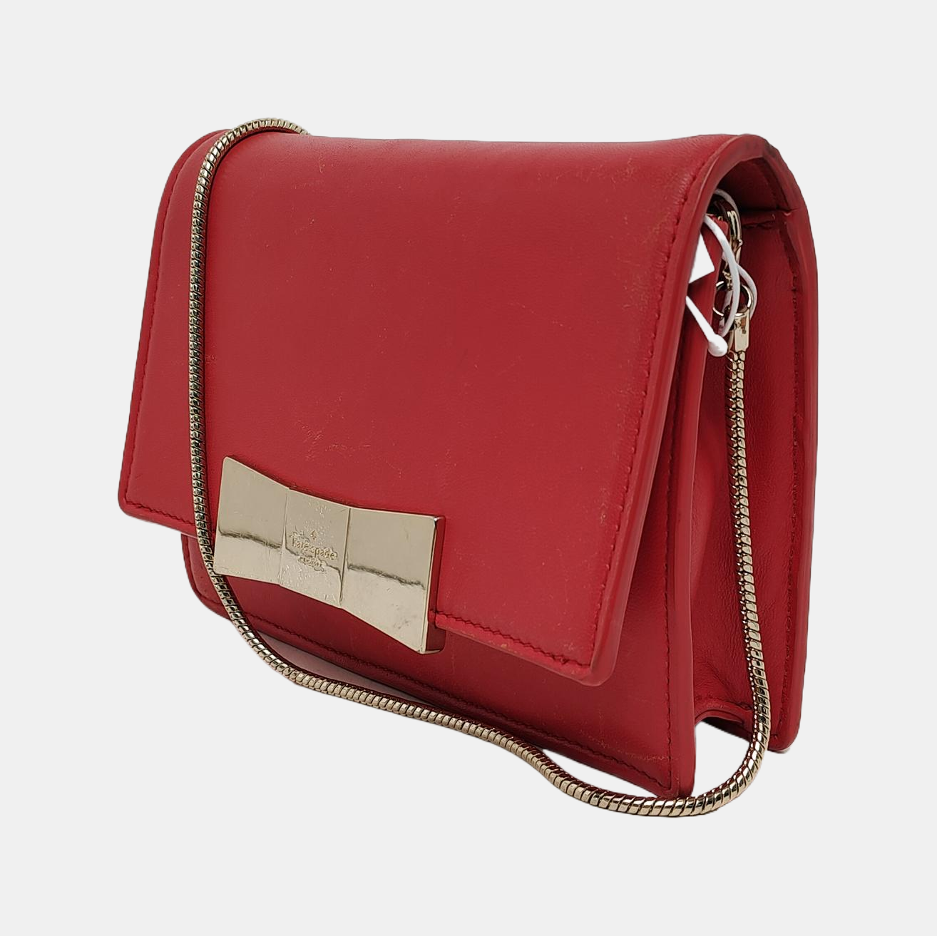 Kate Spade Red Leather Single Shoulder Bag Crossbody Bag Golden hardware Removable shoulder strap-(SKU)-941435596