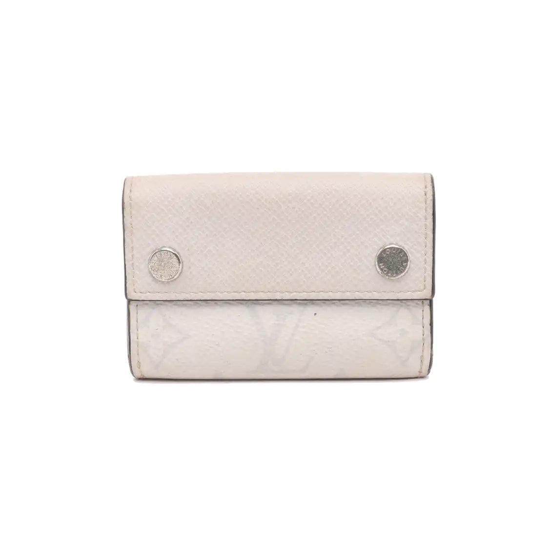 LOUIS VUITTON DISCOVERY Grey Coated Canvas Old Money Wallet Silver Hardware-(SKU)-13382678