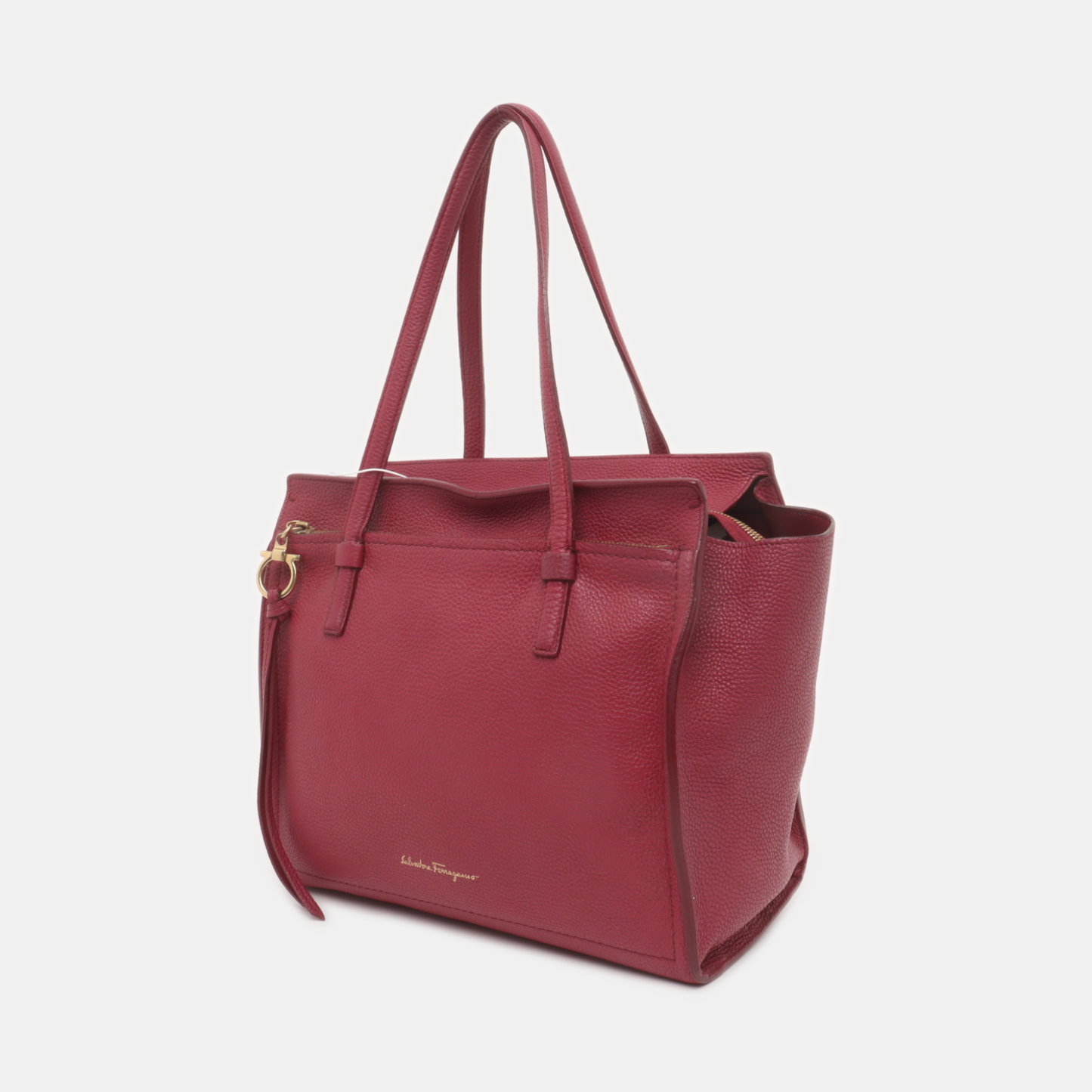 FERRAGAMO Amy Medium size Fuchsia Cowhide Leather Shoulder Bag Golden hardware-(SKU)-939936787