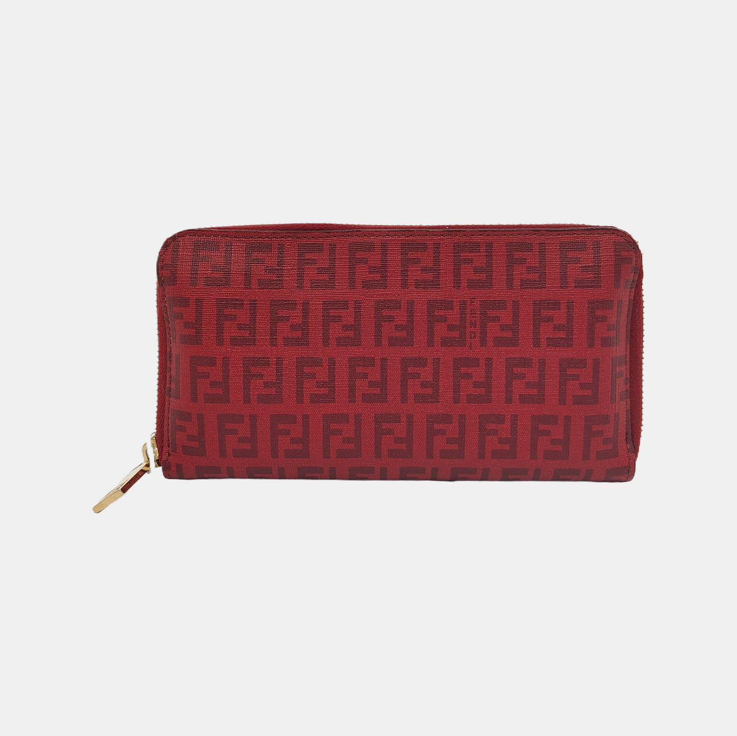 FENDI 红色牛皮双F钱包 Golden hardware-(SKU)-944924331