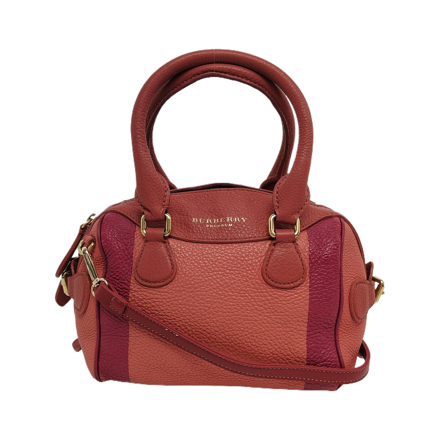 BURBERRY Orange Cowhide Single Shoulder Bag Handbag Crossbody Bag Golden hardware-(SKU)-943185246