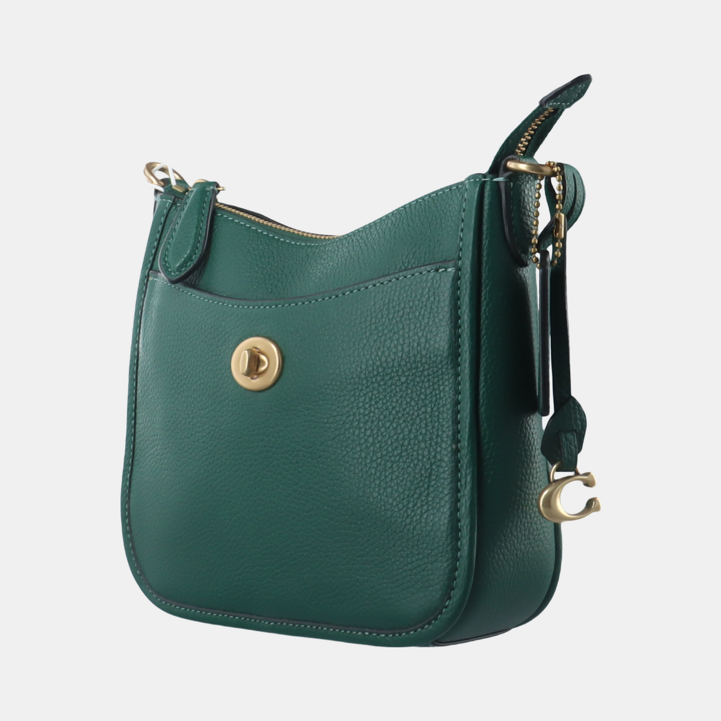 COACH Green Leather Crossbody Single Shoulder Bag Golden hardware Removable shoulder strap-(SKU)-928495237