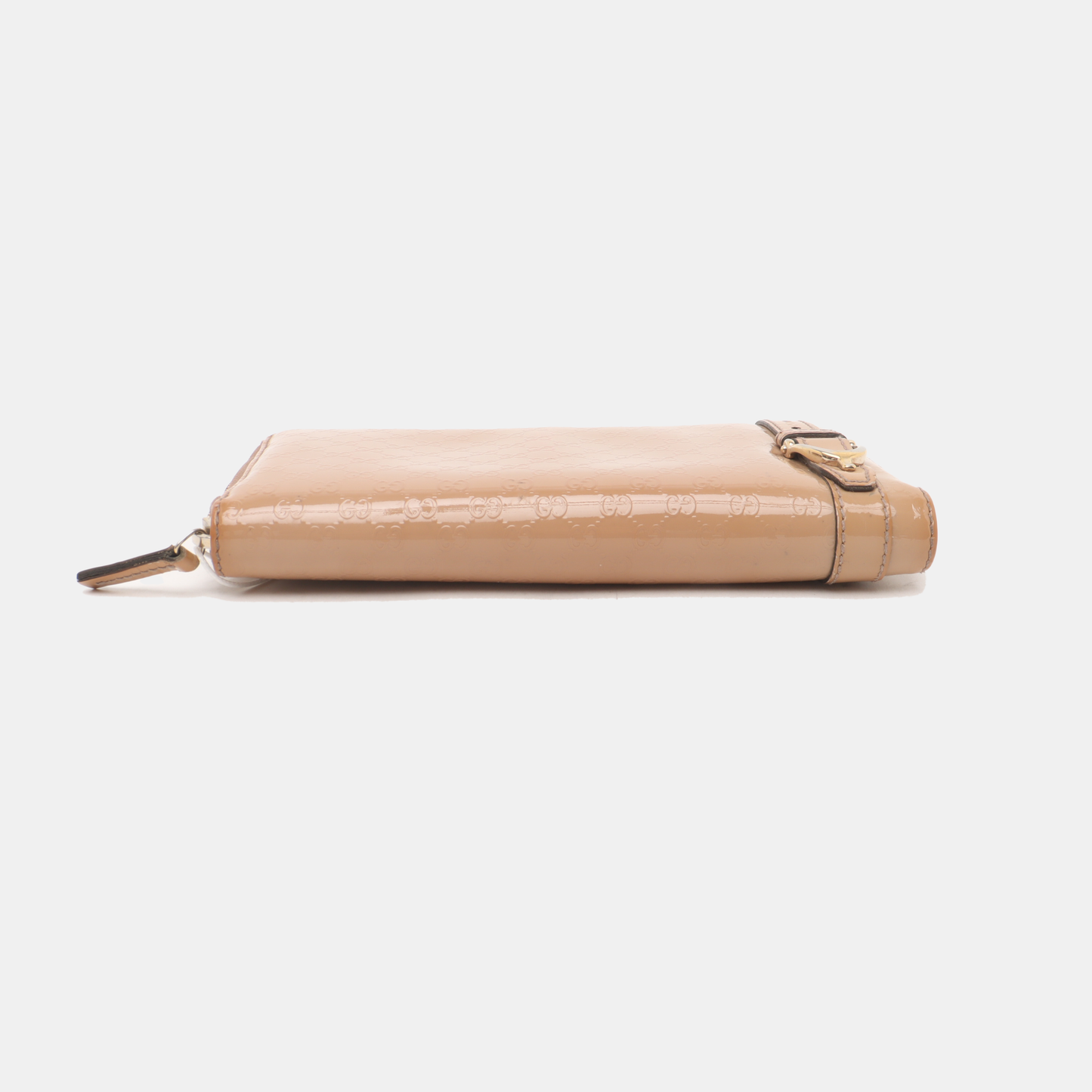 GUCCI Microguccissima Nude Pink Patent Leather Monogrammed Quilted Wallet Golden hardware-(SKU)-937604188