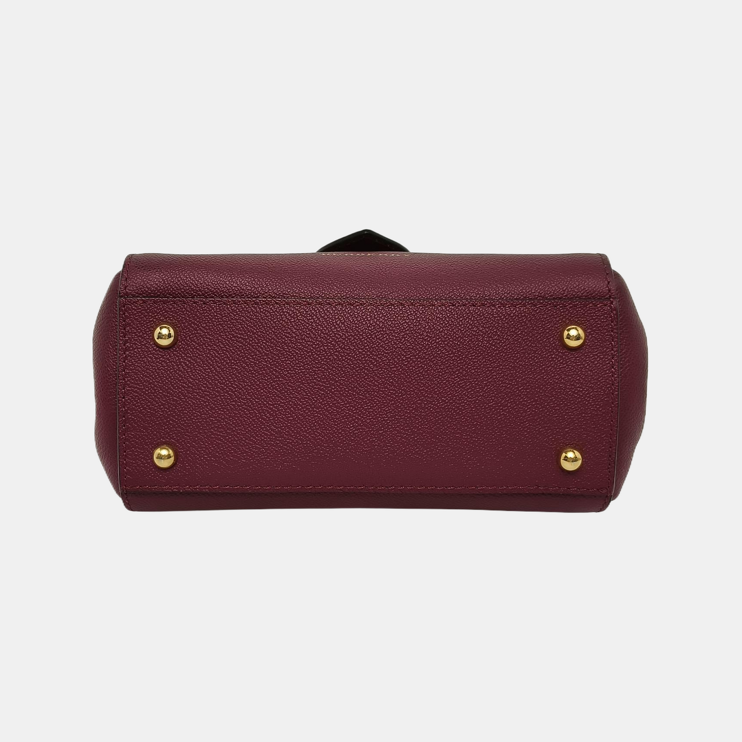 BURBERRY Buckle Burgundy Leather Single Shoulder Bag Golden hardware Removable shoulder strap-(SKU)-940108439