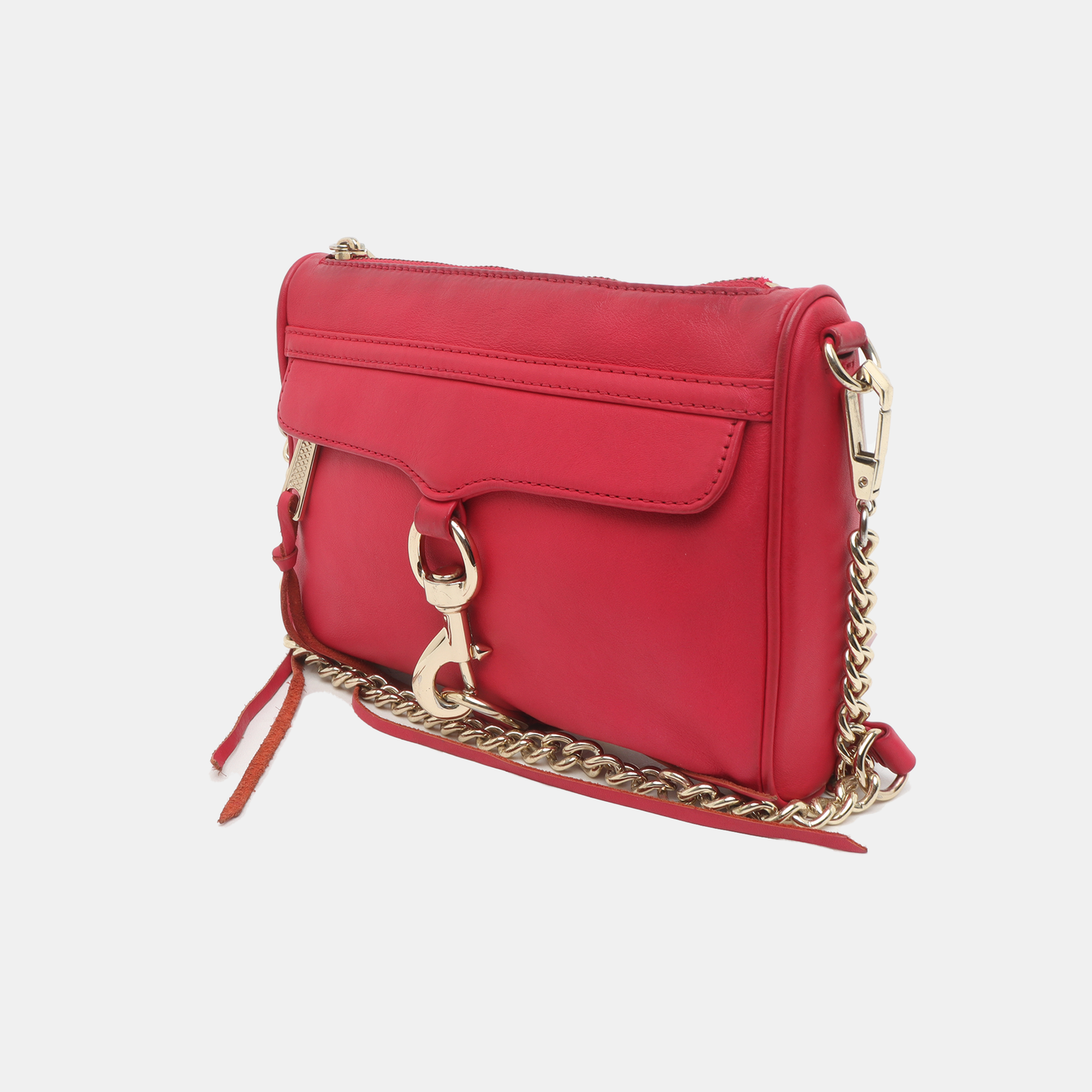 REBECCA MINKOFF M.A.C. Fuchsia Cowhide Single Shoulder Bag Crossbody Golden hardware Removable shoulder strap-(SKU)-935255870