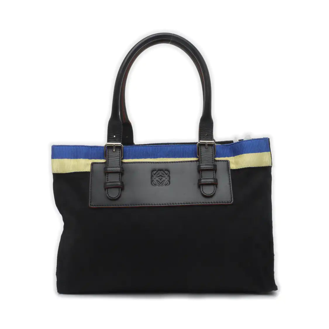 LOEWE Tote bag Black Fabric Single Shoulder Bag Handbag Silver Hardware shoulder straps-(SKU)-935826697