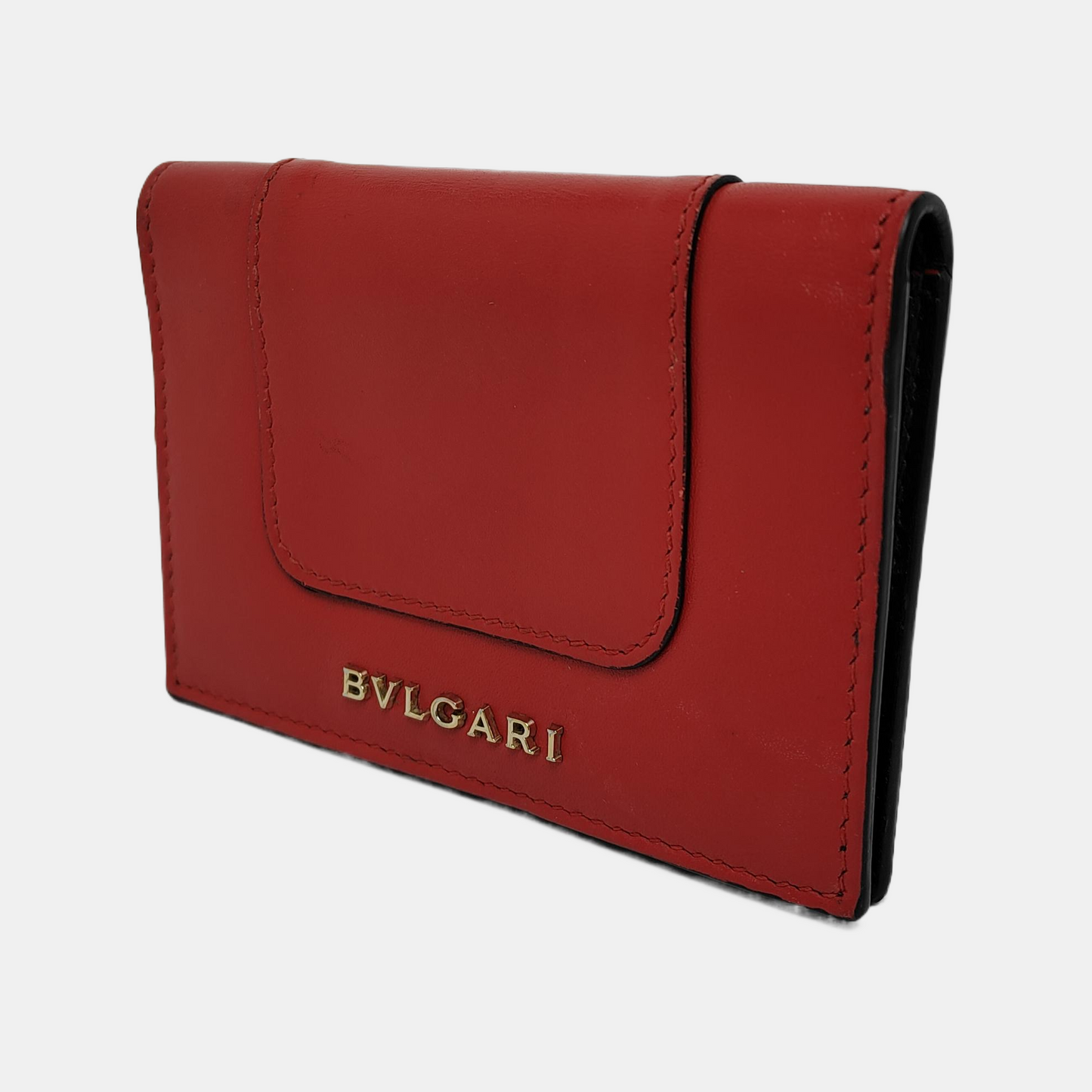 BVLGARI SERPENTI FOREVER Red Calf Leather Quilted Snake Head Bag Card Case Golden hardware-(SKU)-940744006
