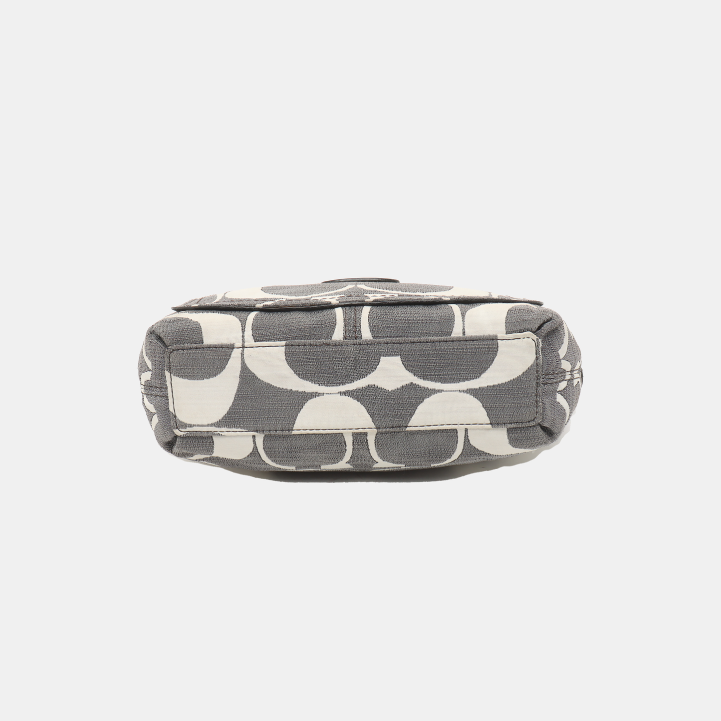 COACH Grey Canvas Monogram Single Shoulder Bag Silver Hardware-(SKU)-935729806