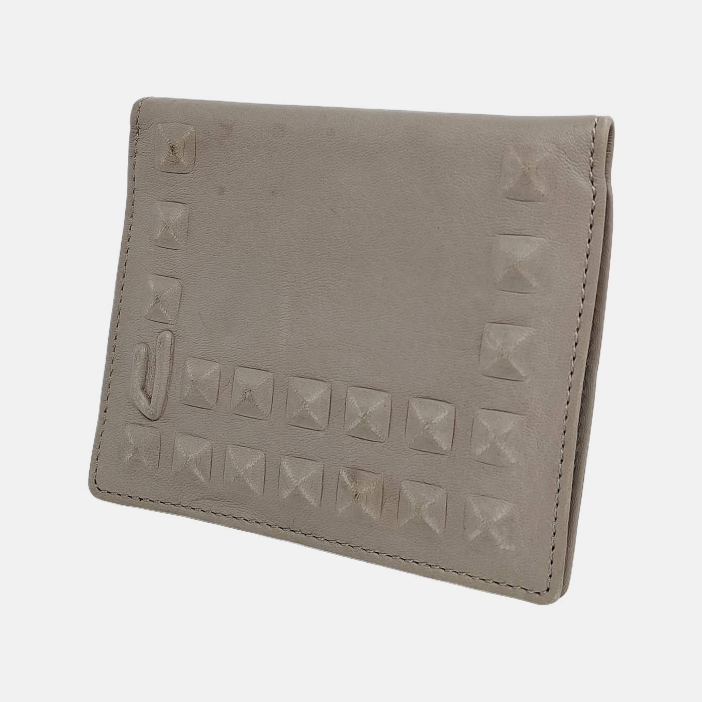 DIESEL Gray Leather Embossed Wallet-(SKU)-940934101