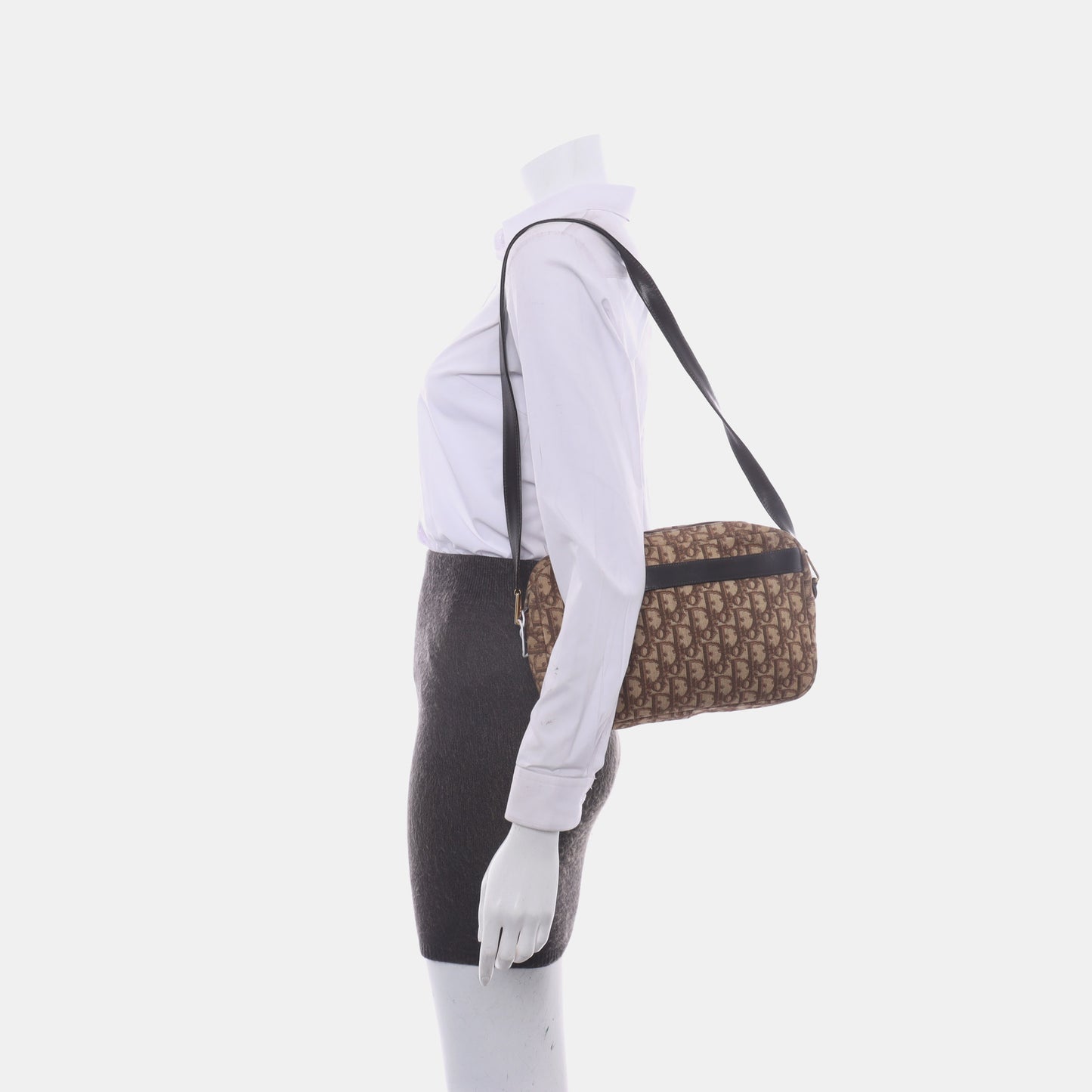 DIOR Camera Bag Khaki Canvas Monogram Single Shoulder Bag Crossbody Bag Golden hardware Vintage model-(SKU)-13444186