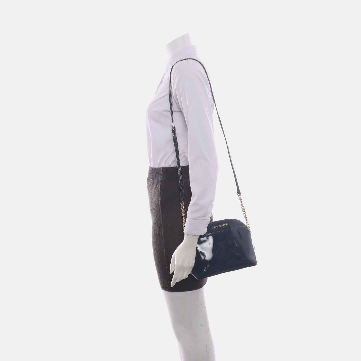 MICHAEL KORS Blue Patent Leather Single Shoulder Bag Crossbody Bag Golden hardware-(SKU)-14206783