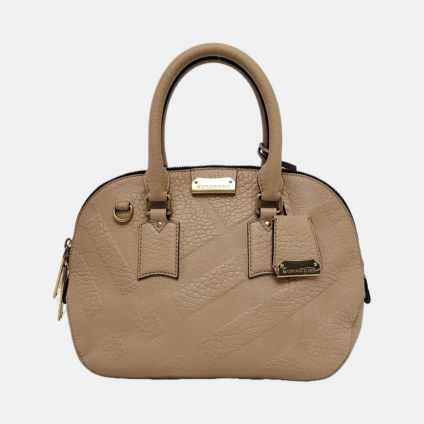 BURBERRY Sartorial Orchard Small size Nude Pink Cowhide Tote Bag Single Shoulder Bag Crossbody Golden hardware-(SKU)-943770411