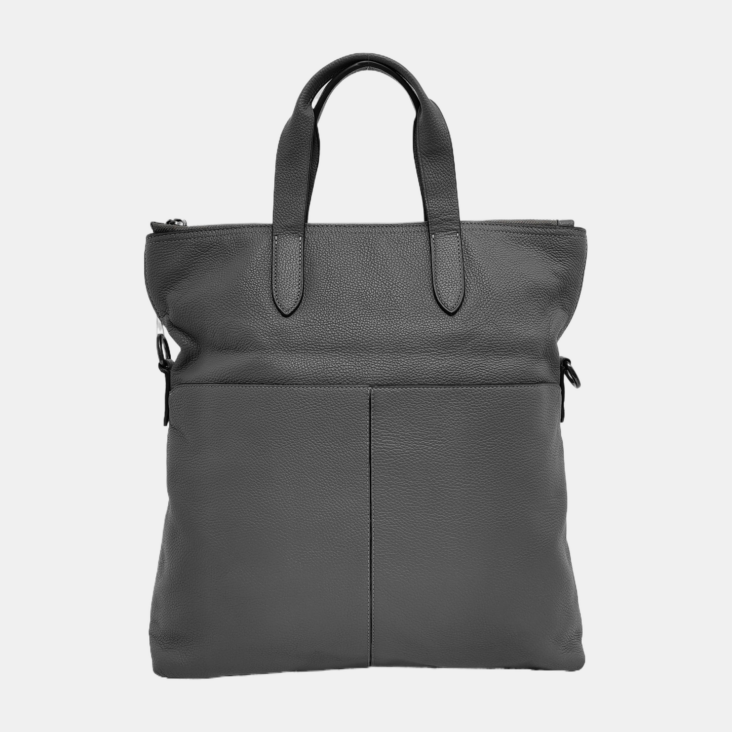 COACH Tote bag Dark Gray Cowhide Single Shoulder Bag Handbag Ruthenium color hardware Removable shoulder strap-(SKU)-942426825