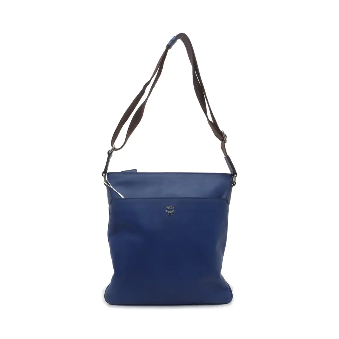 MCM Tote bag Blue Leather Shoulder Bag Silver Hardware-(SKU)-935896261