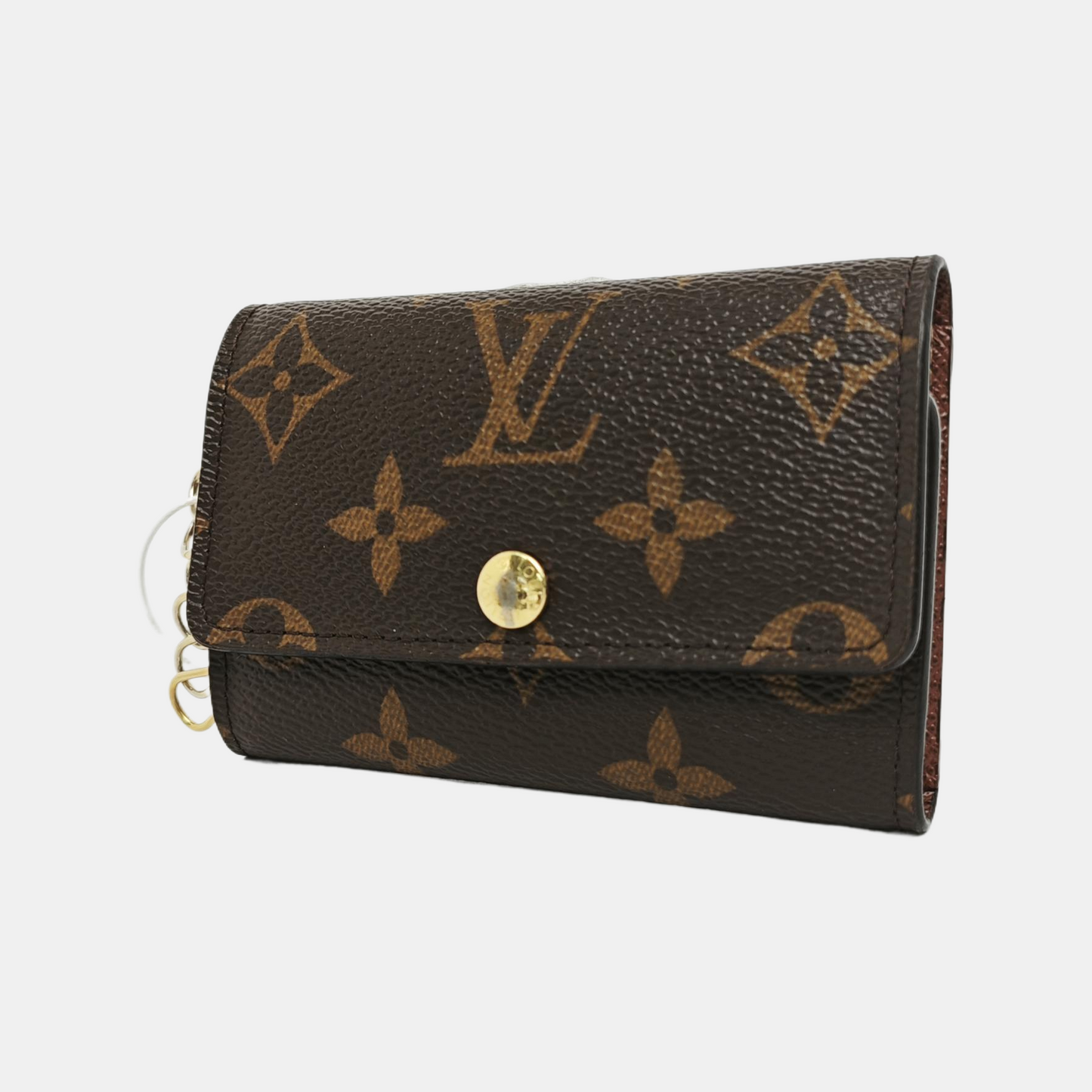 LOUIS VUITTON Brown Coated Canvas Monogram Key Bag Golden hardware-(SKU)-944332250