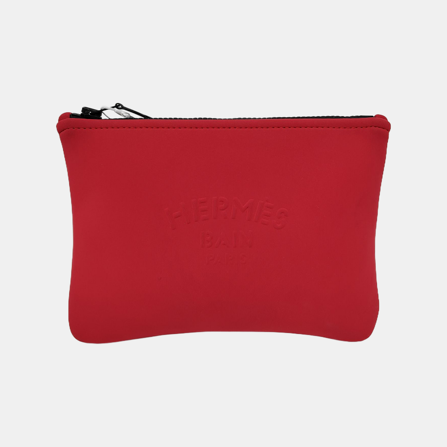 HERMÈS Neobain Small size Peony Red Fabric Embossed Handbag Black hardware-(SKU)-942554497