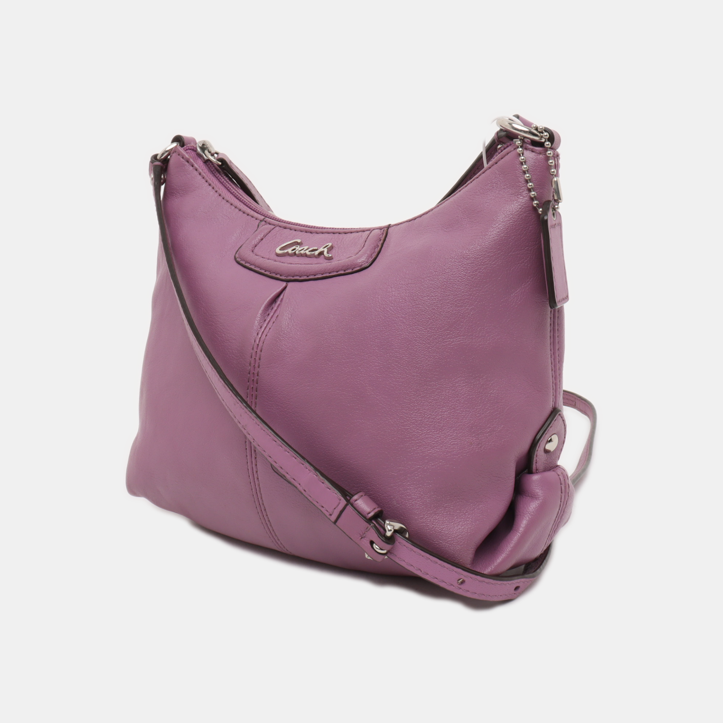 COACH Purple Leather Shoulder Bag Silver Hardware Vintage model-(SKU)-939951061