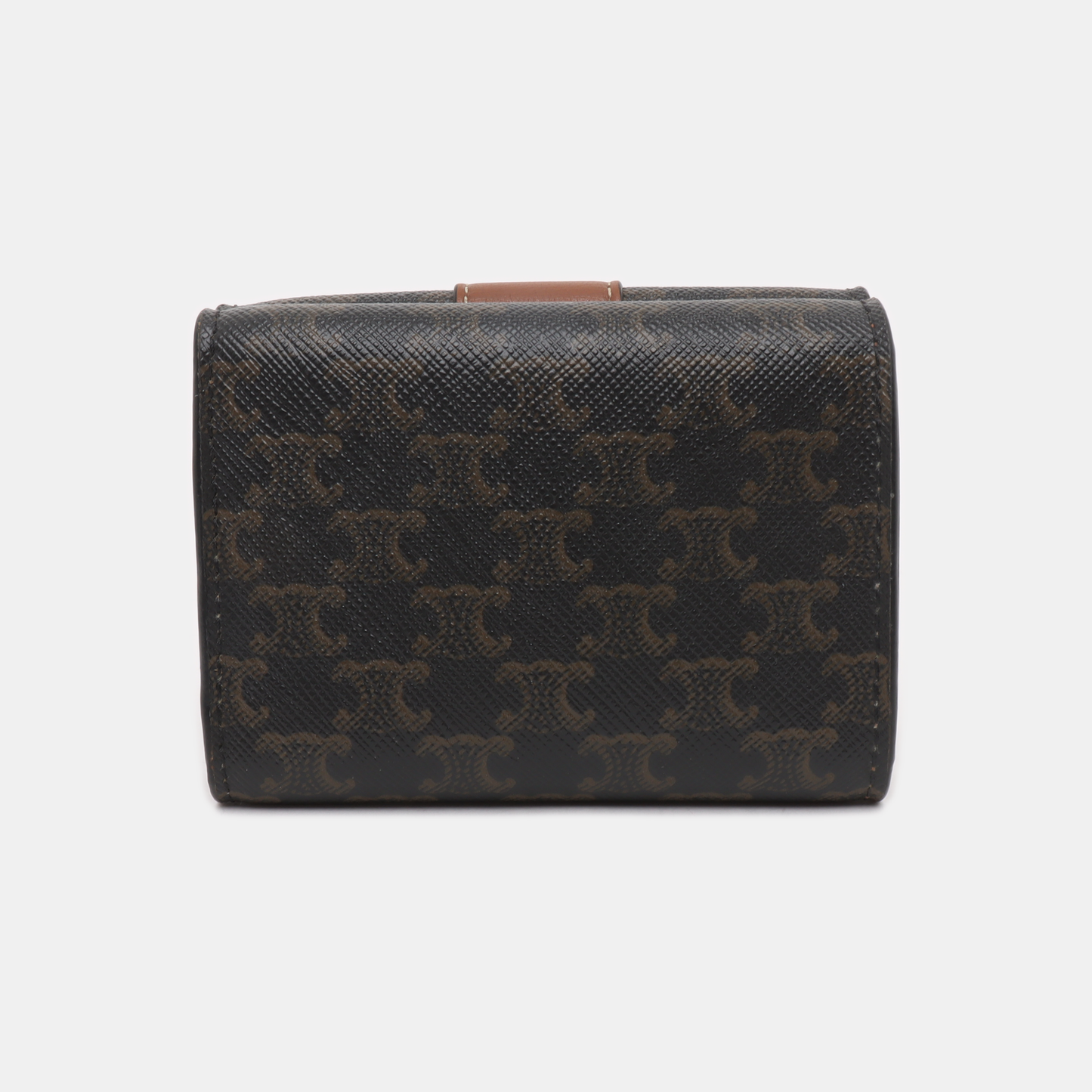 CELINE Brown Coated Canvas Triumph Wallet Golden hardware-(SKU)-939788660