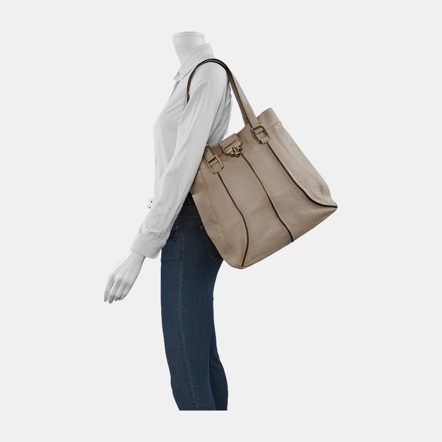 CELINE Tote bag Beige Leather Single Shoulder Bag Golden hardware-(SKU)-945409700
