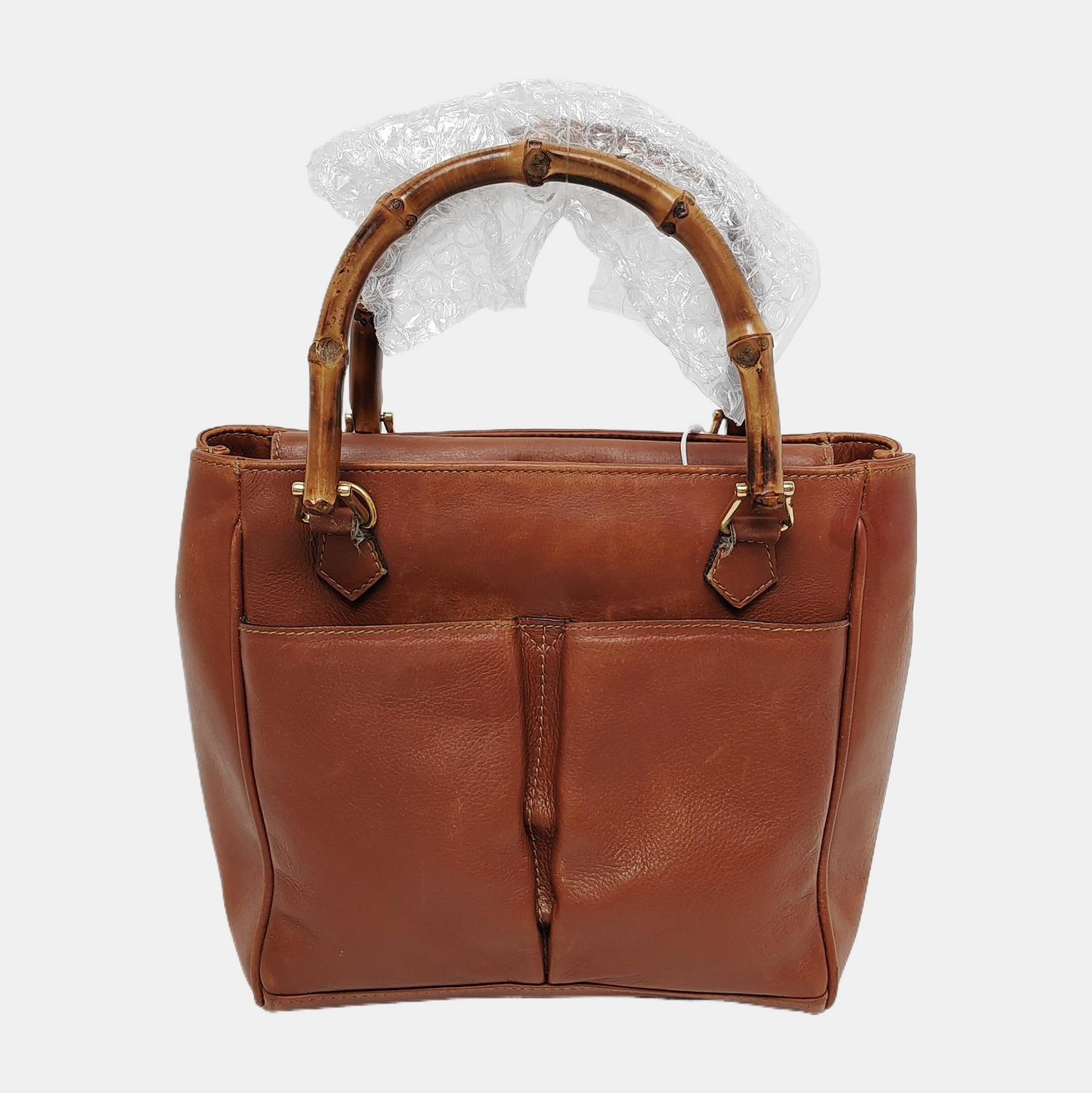 GUCCI Bamboo 1947 Brown cowhide bamboo handle handbag Golden hardware-(SKU)-945614292