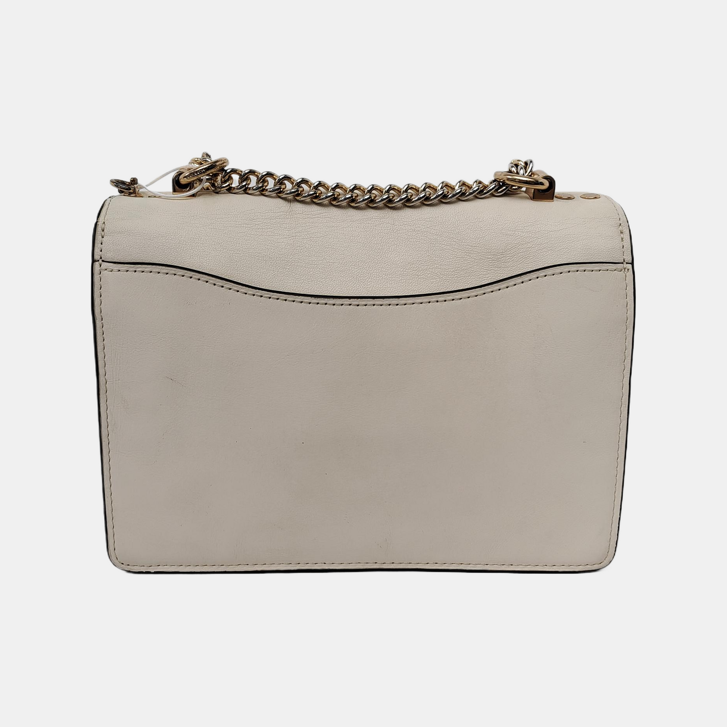 COACH KLARE Beige Leather Old Flower Embossed Crossbody Bag Shoulder Bag Golden hardware-(SKU)-942136285