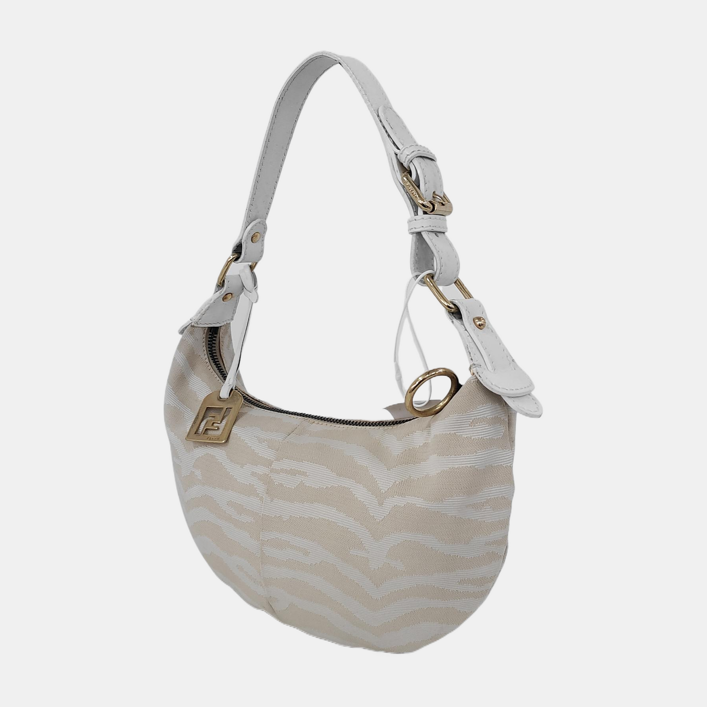 FENDI 卡其色帆布双FHandheld包 Golden hardware-(SKU)-943796749