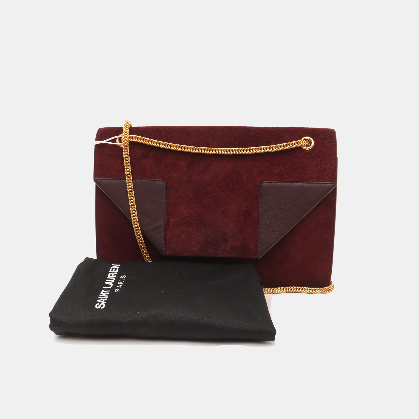 YSL VINTAGE BETTY Burgundy suede leather single shoulder bag crossbody bag Golden hardware-(SKU)-14285934