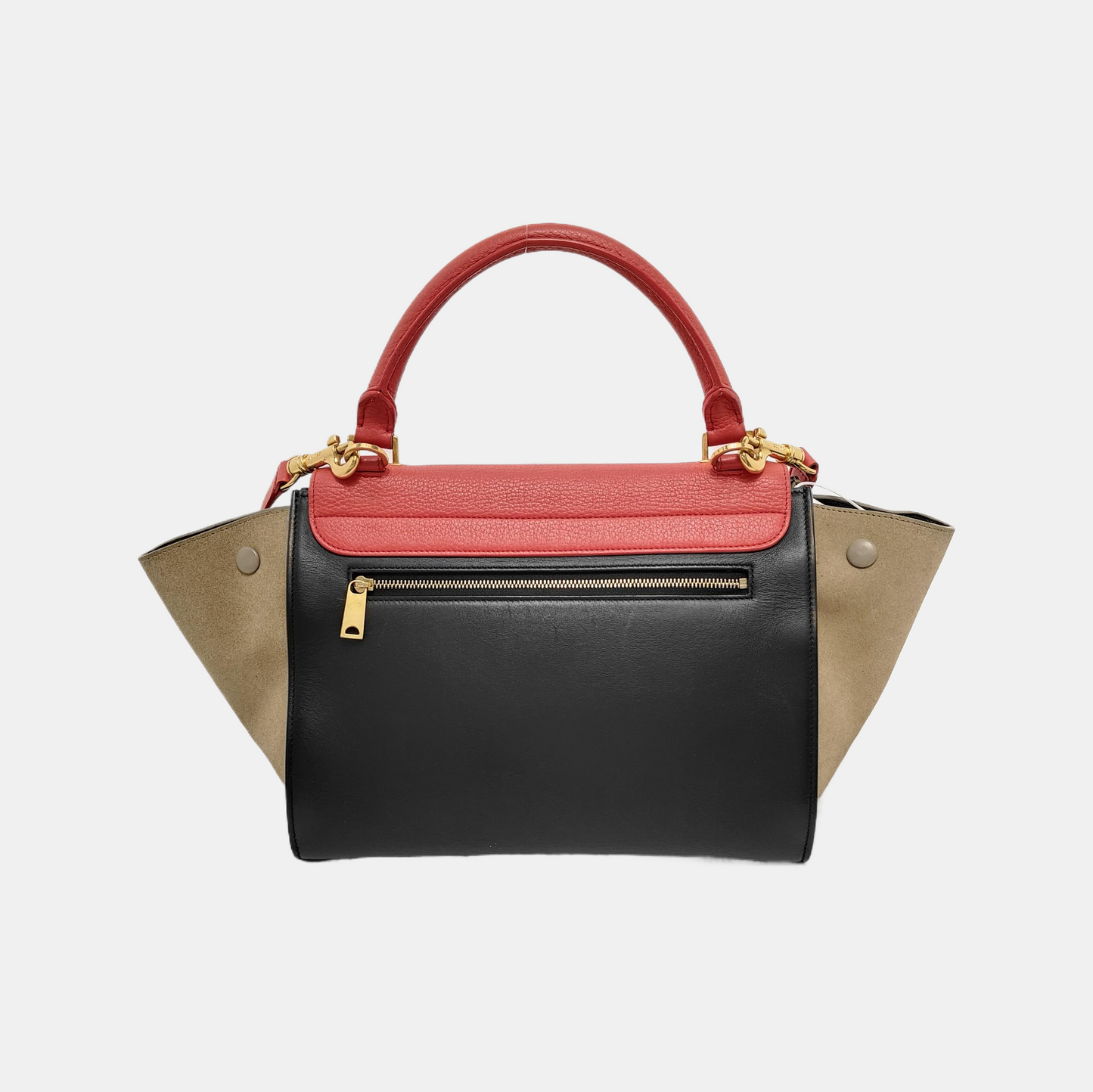 CELINE TRAPEZE Small size Multicolor Calf Leather Hammock Bag Crossbody Handbag Single Shoulder Bag Golden hardware Removable shoulder strap-(SKU)-945399708